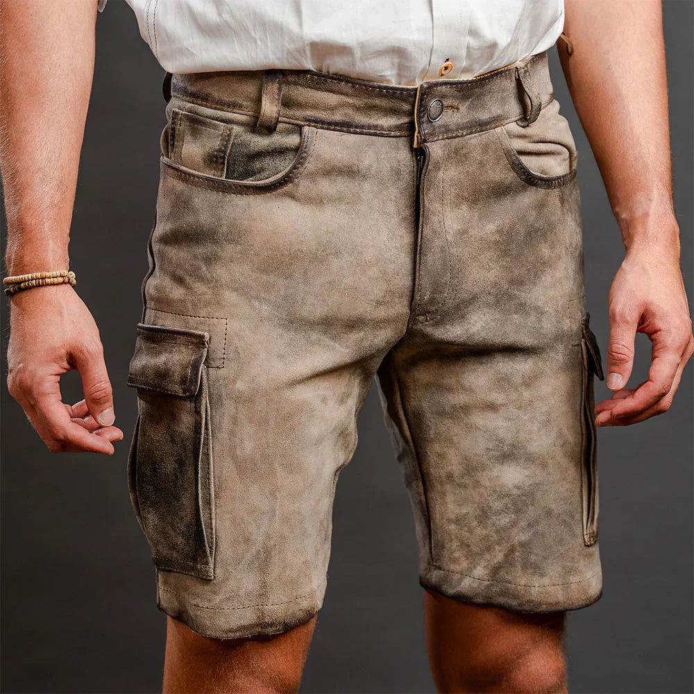 Beige Lederhose aus hochwertigem Leder von Datschi Trachten