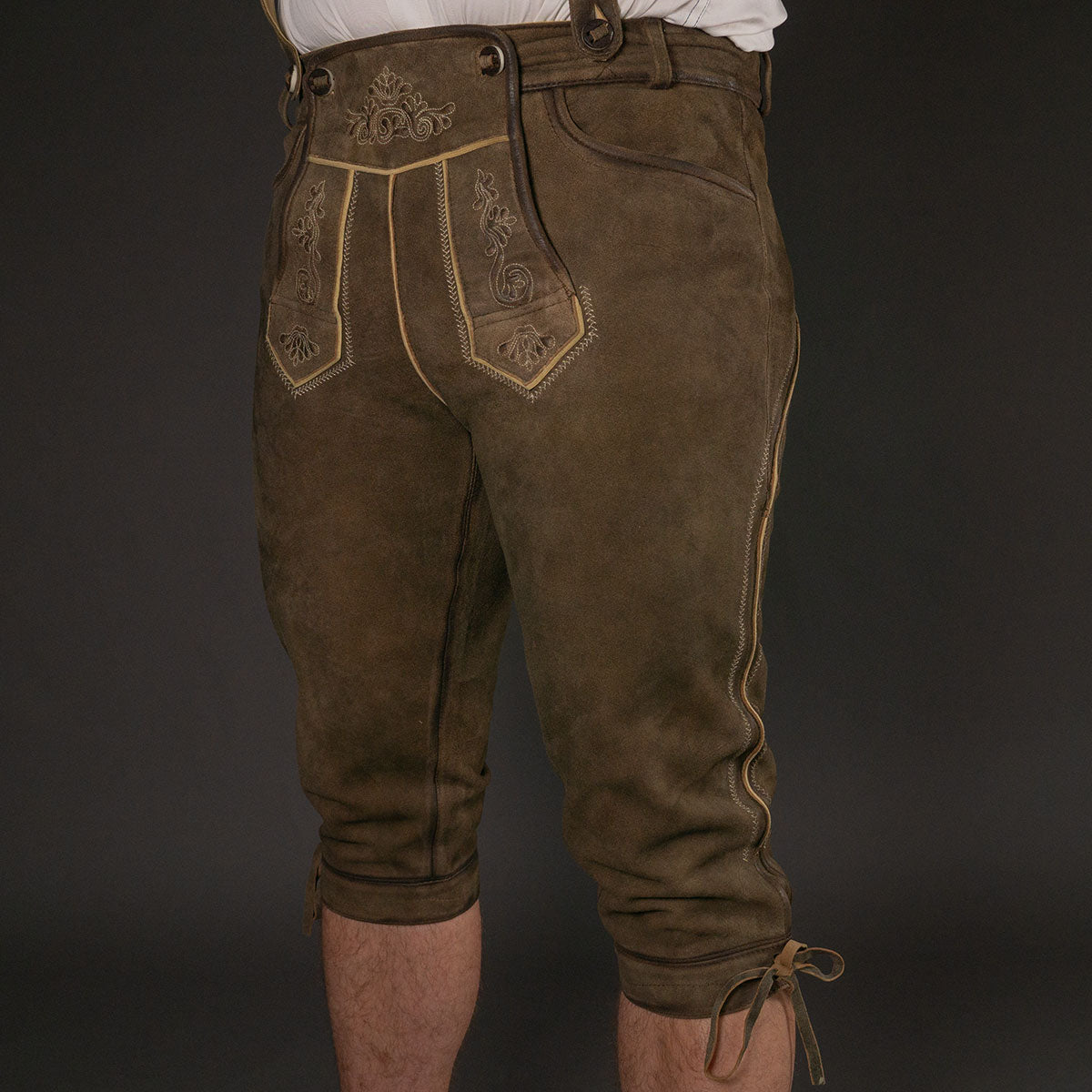 Kniebund Lederhose Herren - Der Klassiker der Lederhosen auf dem Oktoberfest und Schützenfesten