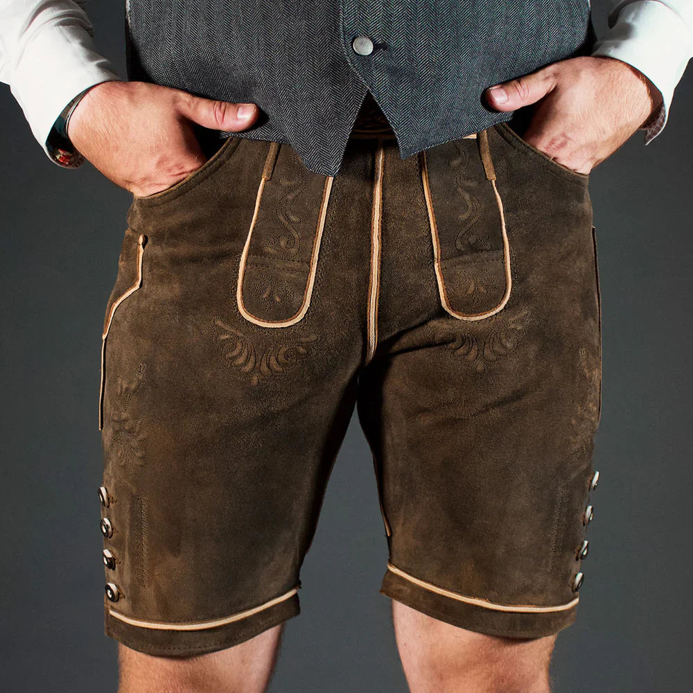Traditionelle bayerische Herren Lederhose reduziert im Sale