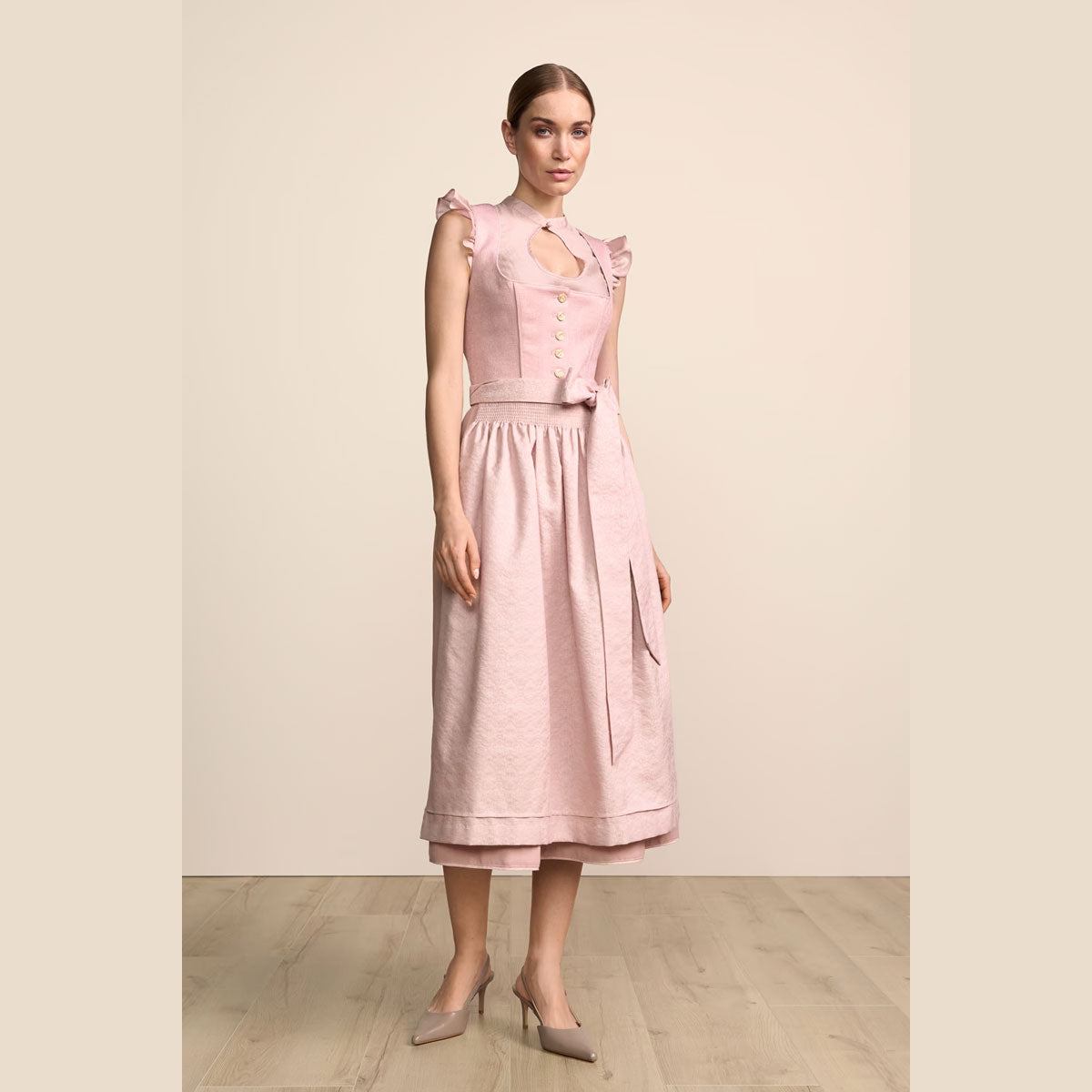 Dirndl 80 cm langes Trachtenkleid Damen elegant