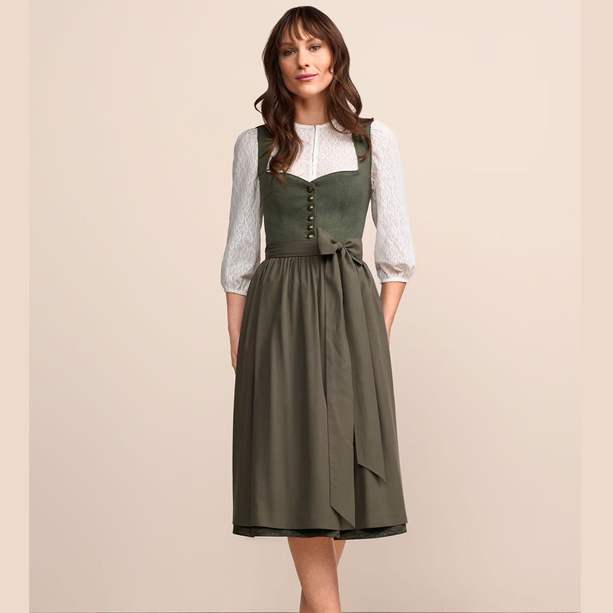 Dunkelgrünes Krüger Dirndl hochwertiges Trachtenkleid