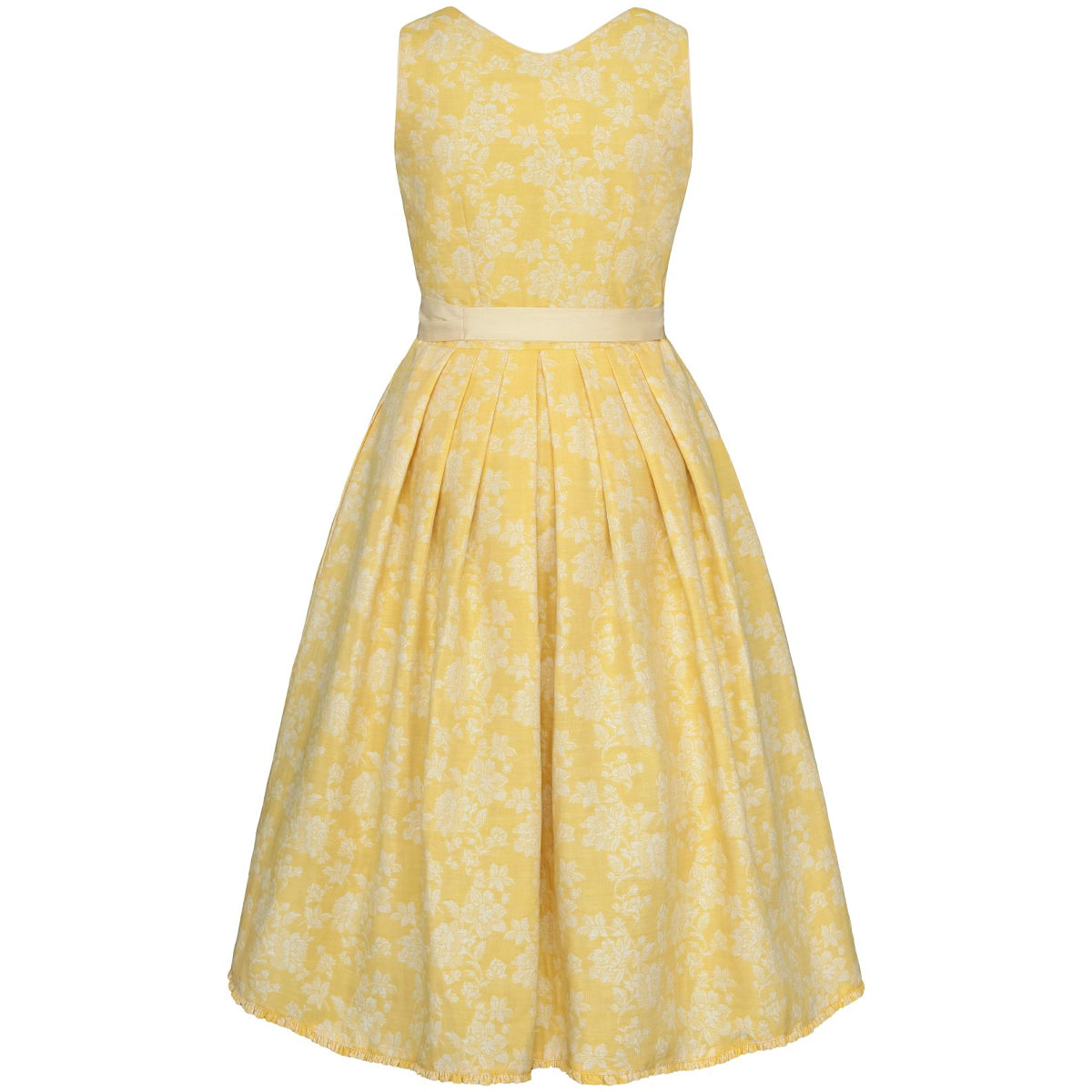 Alpenfee Dirndl Alma Gelb Blumenmuster 70cm - Datschi Trachten