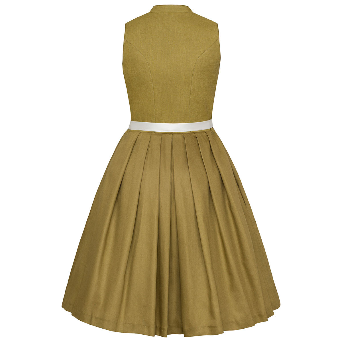 Alpenfee Dirndl Xara Moos Grün Hochgeschlossen 60cm