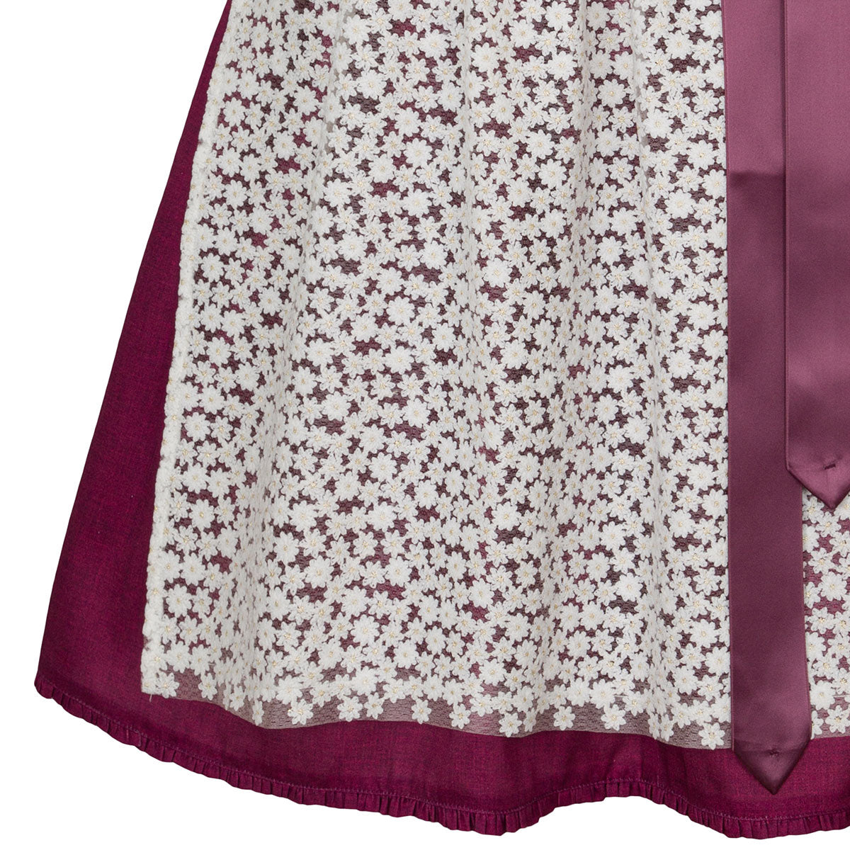 Alpenfee Dirndl Lara Beere 60cm Hochgeschlossen Blumenmuster
