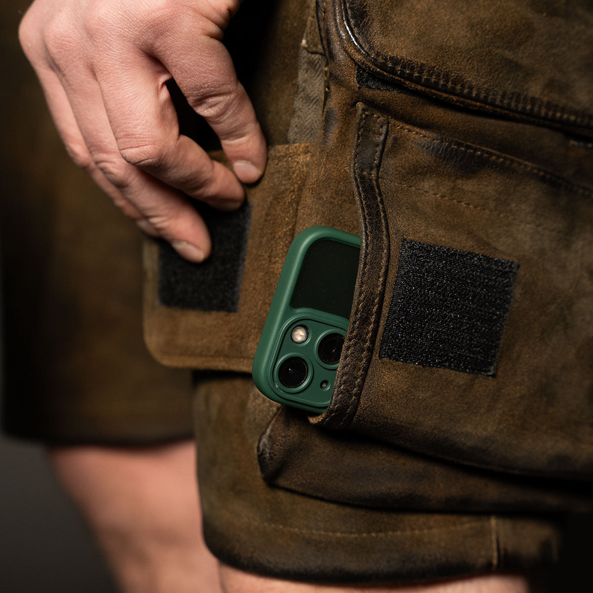 Datschi Trachten Cargo Lederhose Xaver Shorts Braun