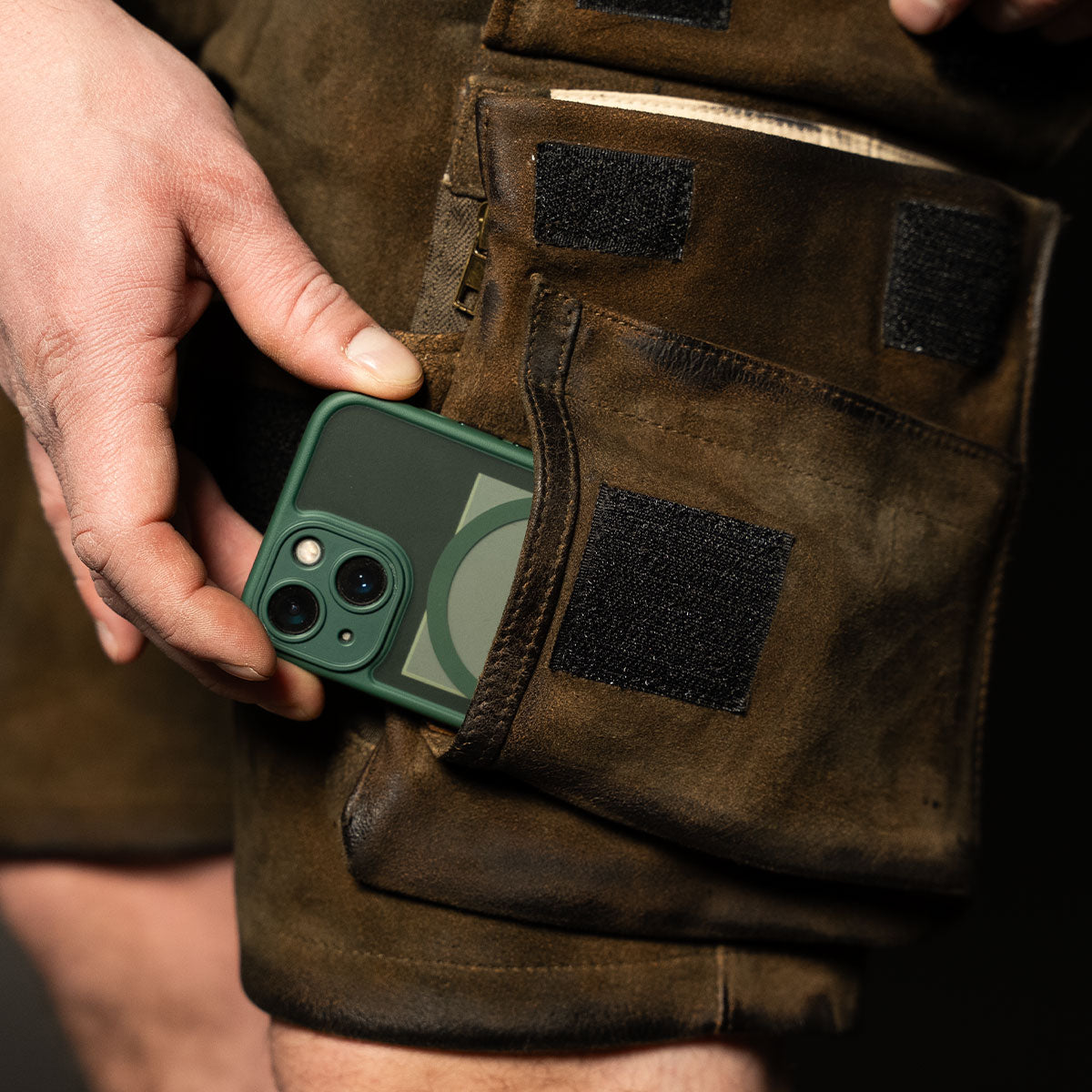 Datschi Trachten Cargo Lederhose Xaver Shorts Braun