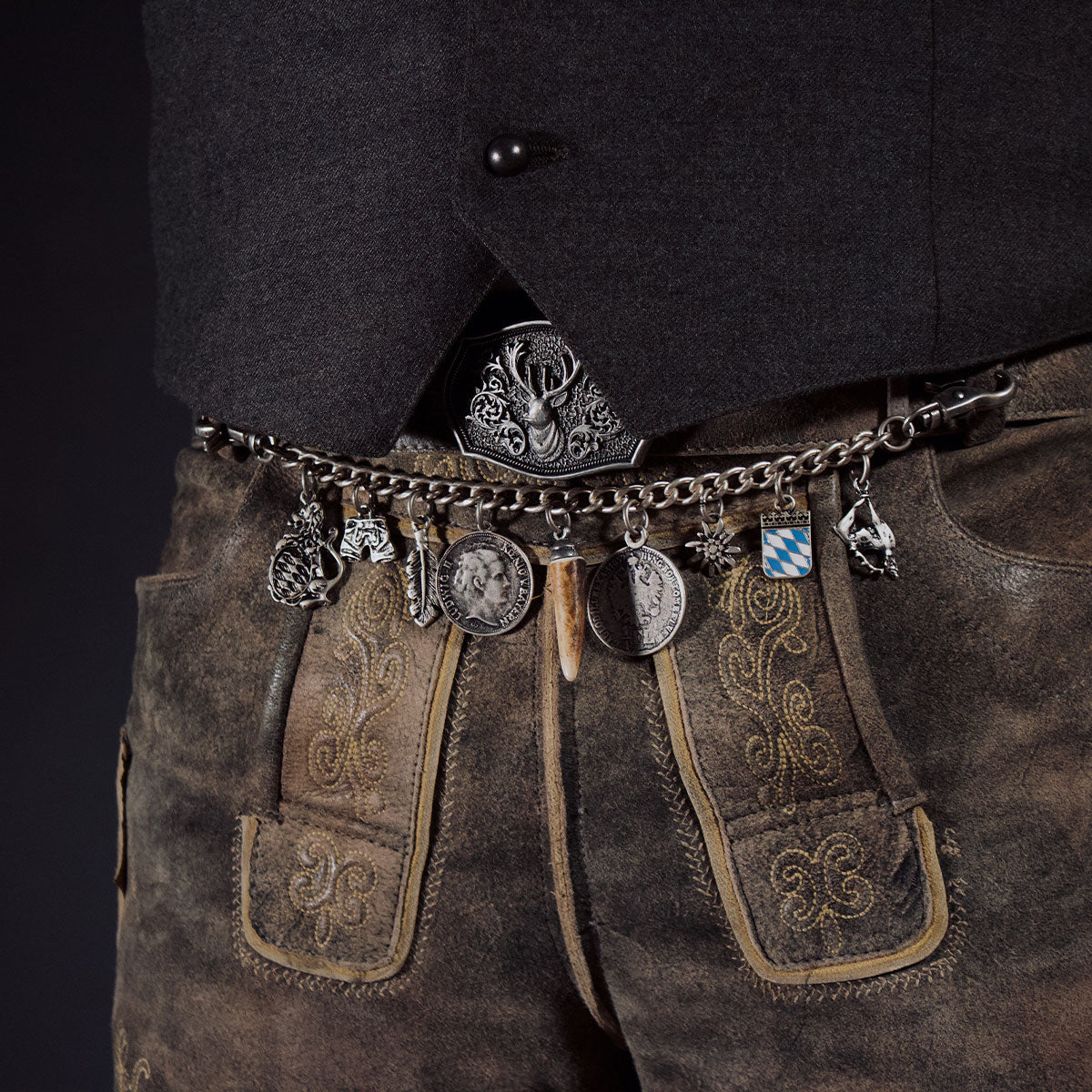 Datschi Trachten Charivari 1 Reihig 9 Anhänger - Datschi Trachten