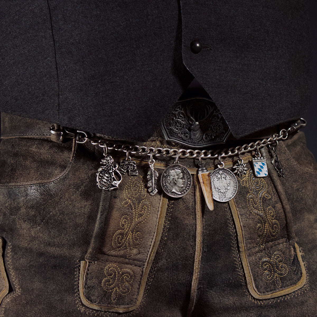 Datschi Trachten Charivari 1 Reihig 9 Anhänger - Datschi Trachten