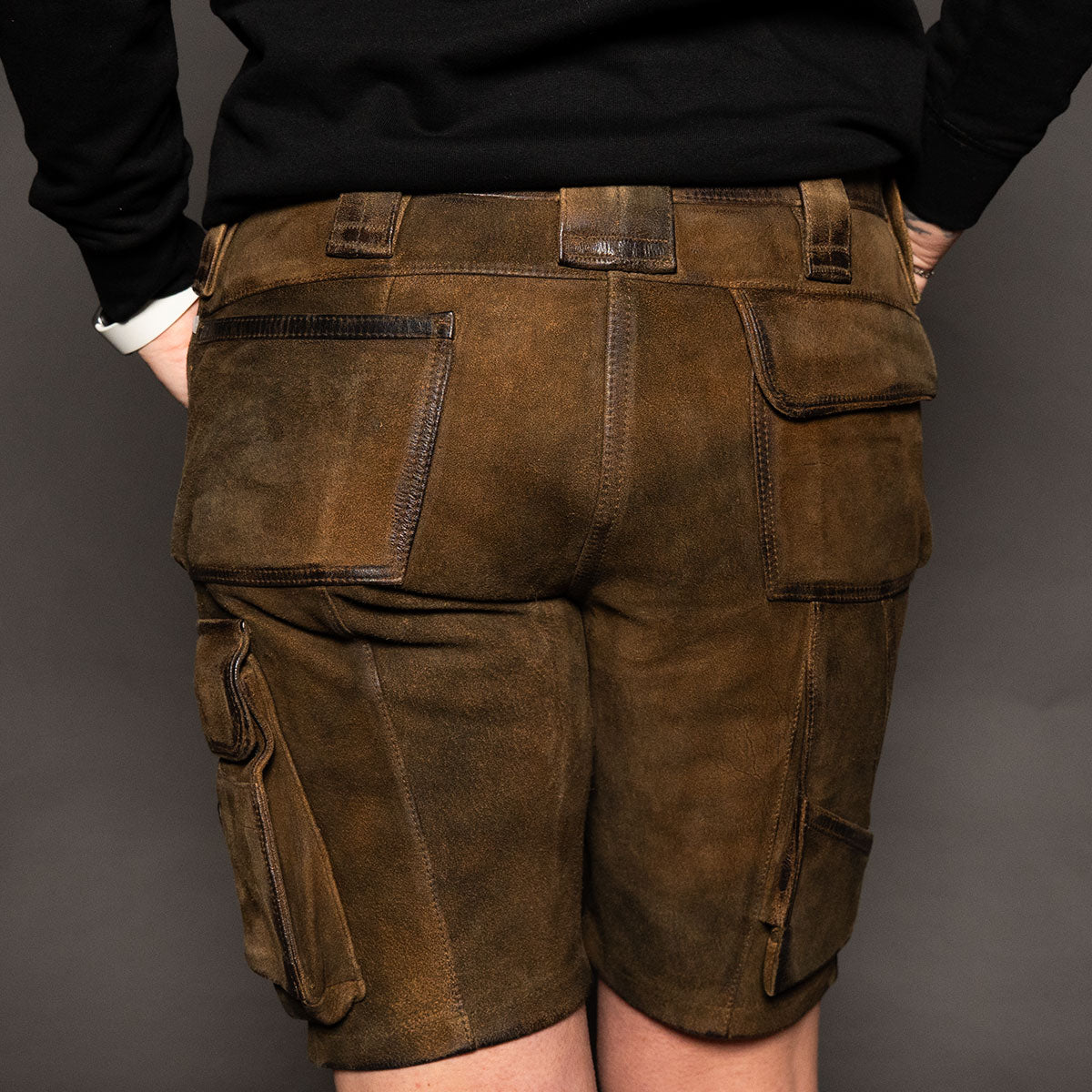 Datschi Trachten Damen Arbeits Lederhose Vroni Braun Wildbock Leder