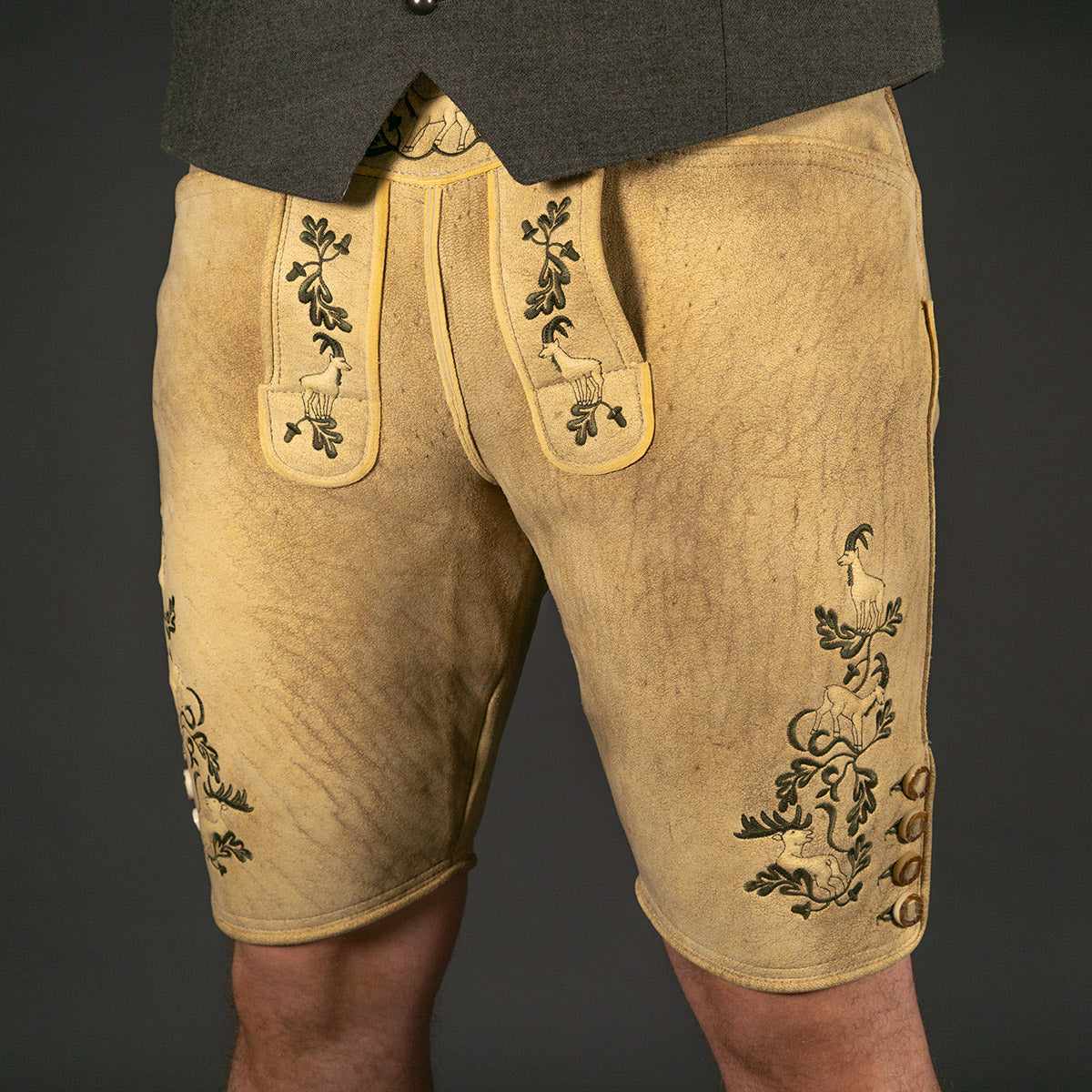 Datschi Trachten Hirsch Lederhose sämisch gegerbt - Wildleben - Datschi Trachten