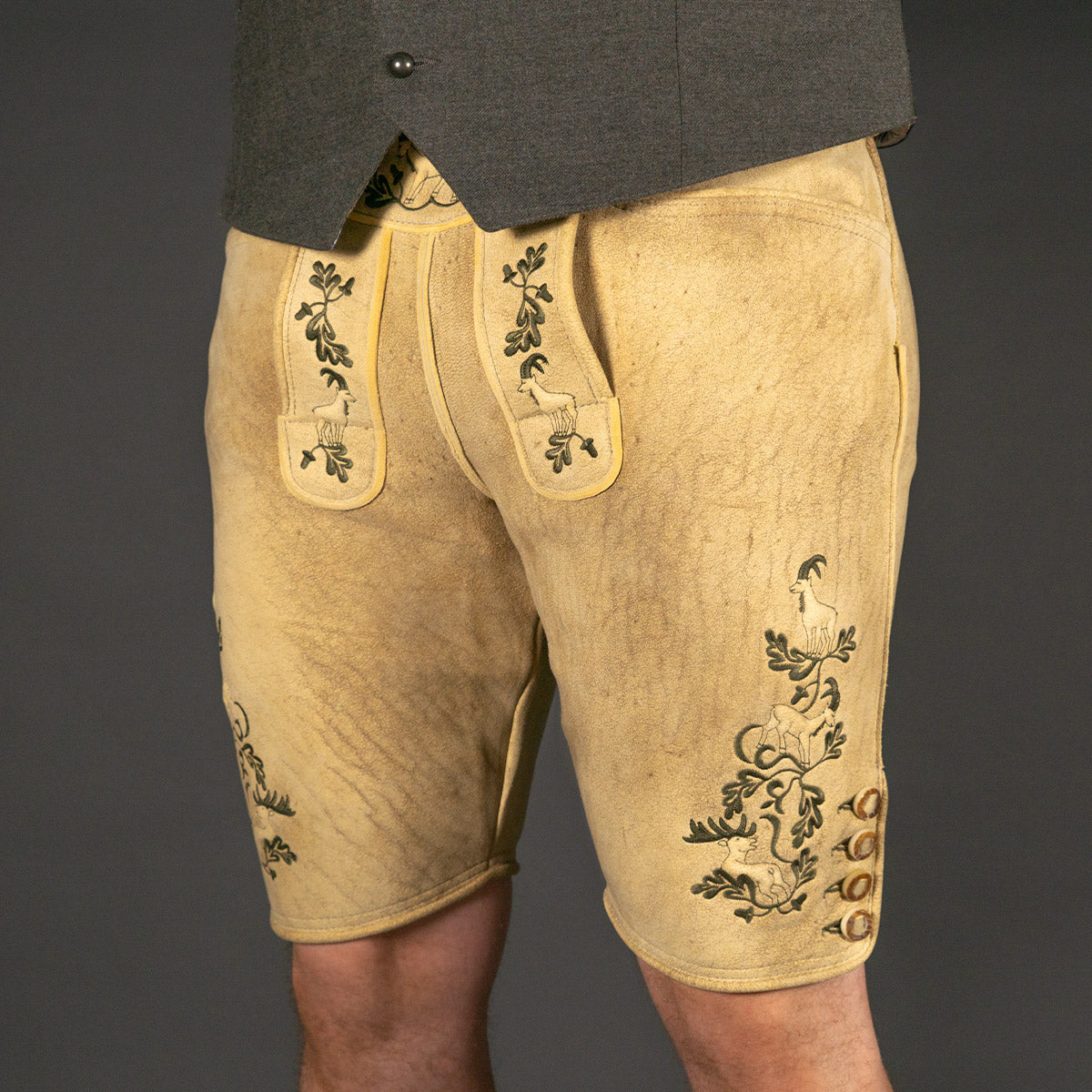 Datschi Trachten Hirsch Lederhose sämisch gegerbt - Wildleben - Datschi Trachten