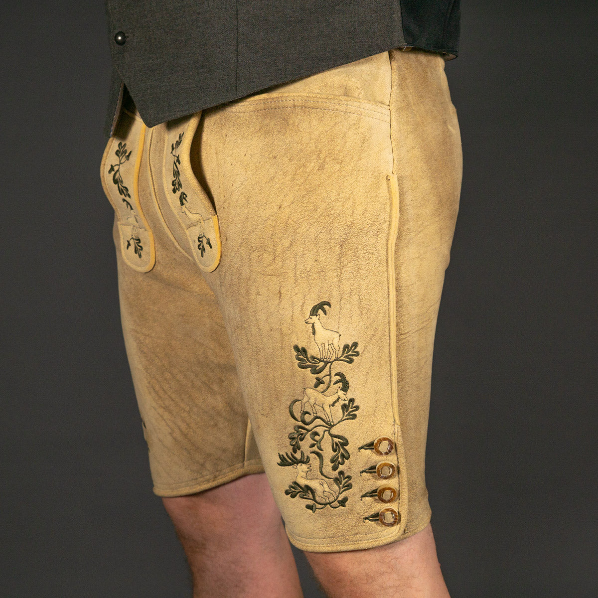 Datschi Trachten Hirsch Lederhose sämisch gegerbt - Wildleben - Datschi Trachten