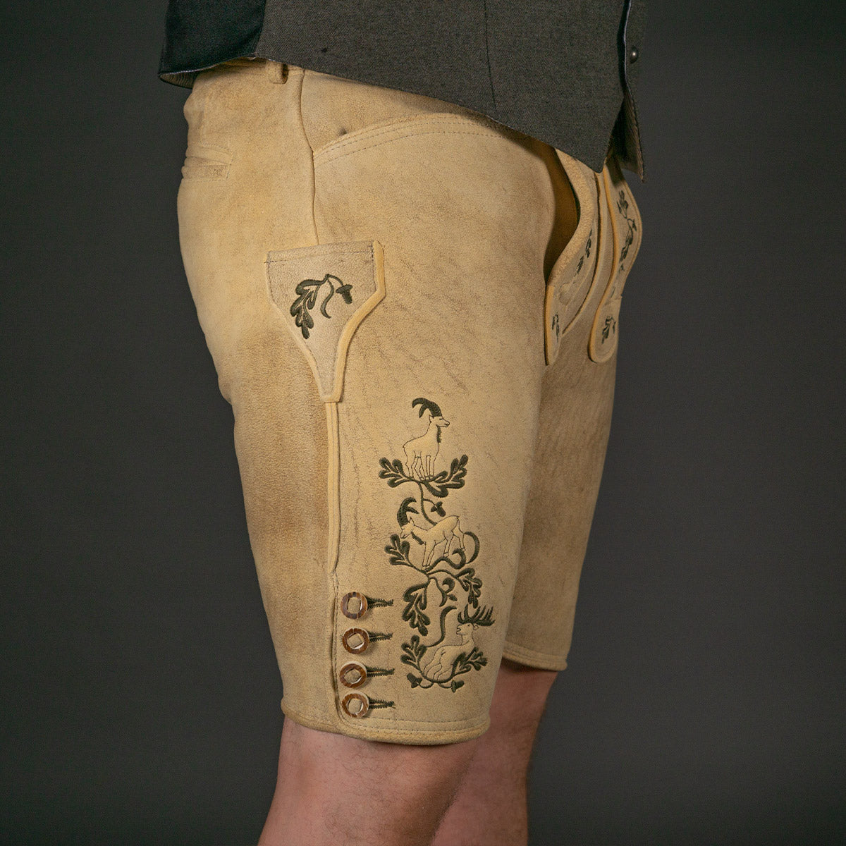 Datschi Trachten Hirsch Lederhose sämisch gegerbt - Wildleben - Datschi Trachten