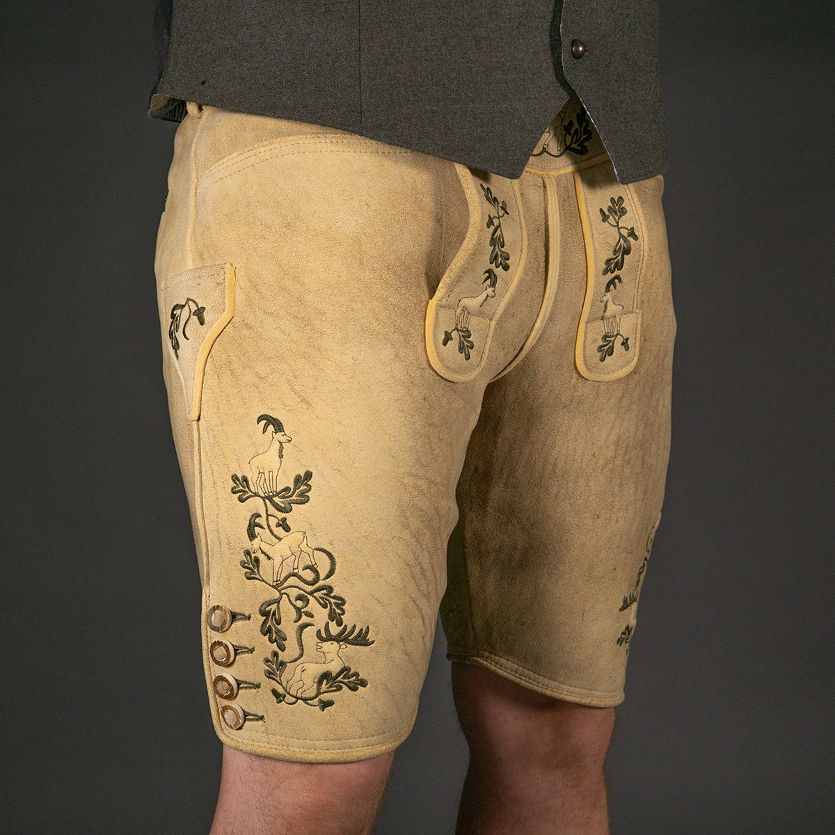 Datschi Trachten Hirsch Lederhose sämisch gegerbt - Wildleben - Datschi Trachten