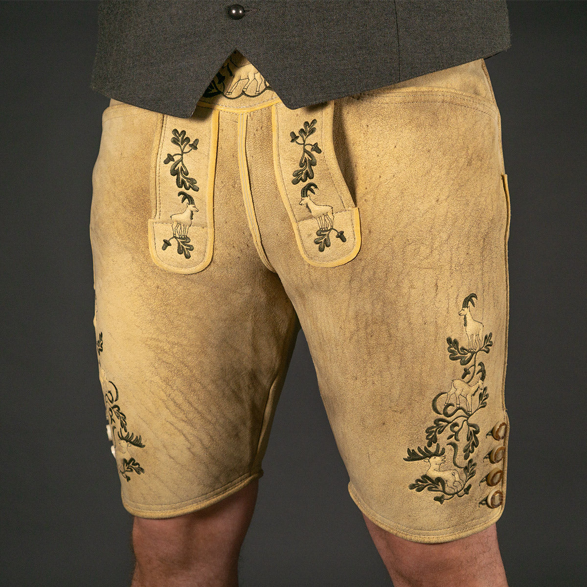 Datschi Trachten Hirsch Lederhose sämisch gegerbt - Wildleben - Datschi Trachten