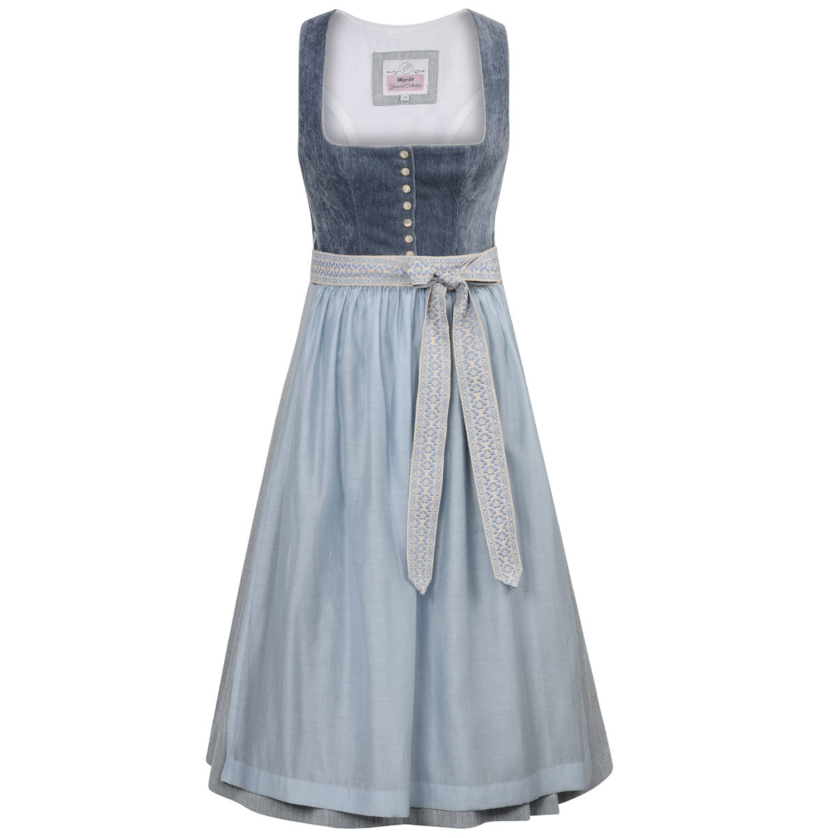 MarJo Dirndl Leopoldsdorf Vintage Himmelblau 70 cm - Datschi Trachten