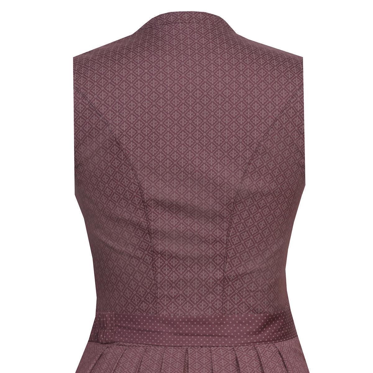 MarJo Dirndl Karina Weinrot/Bordeaux V-Ausschnitt 65cm mit Beidseitige Eingriffstaschen im Rock und Elegant Design Dirndl Längentyp Midi (60-75cm)