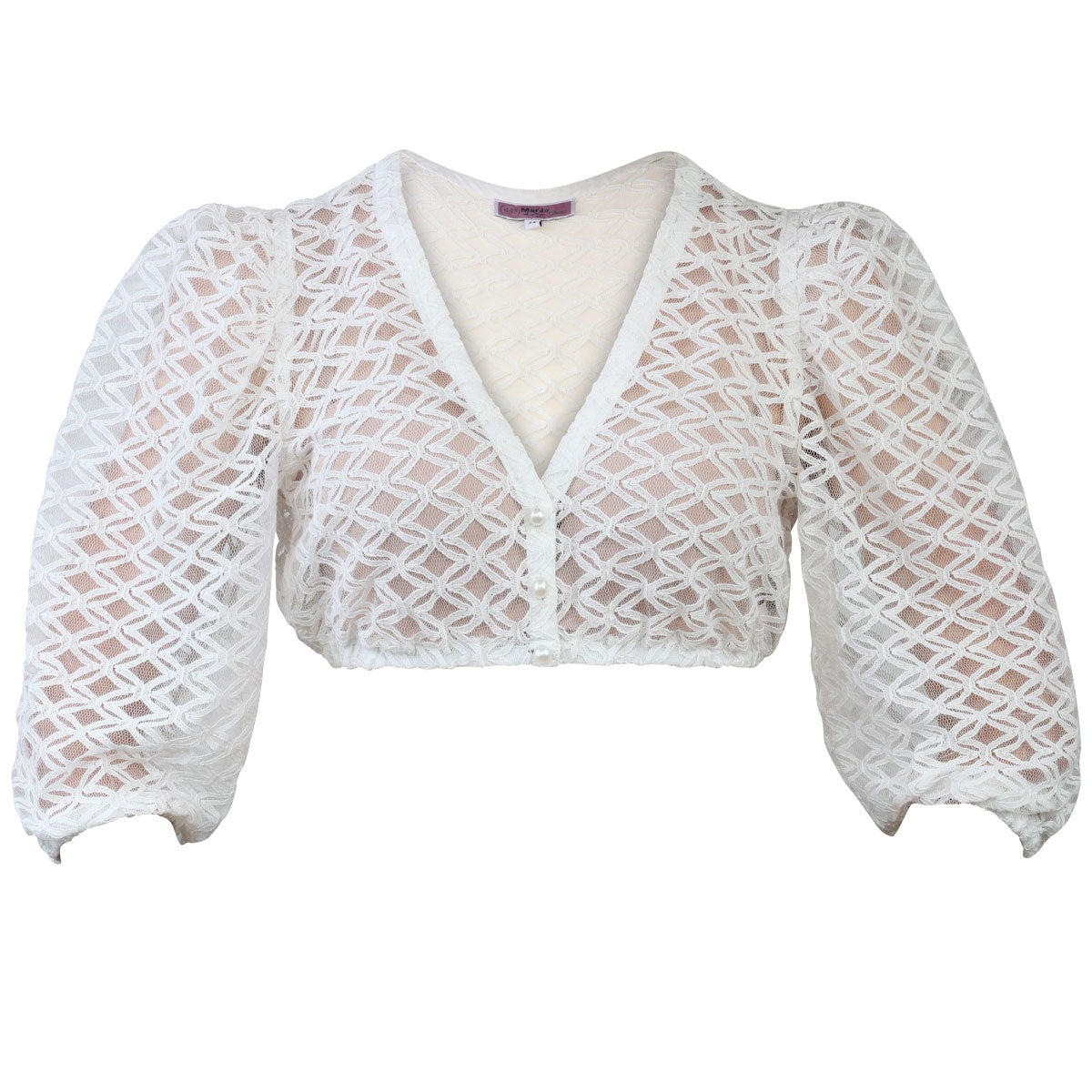 MarJo Dirndlbluse Andau Off White 3/4 Puffarm