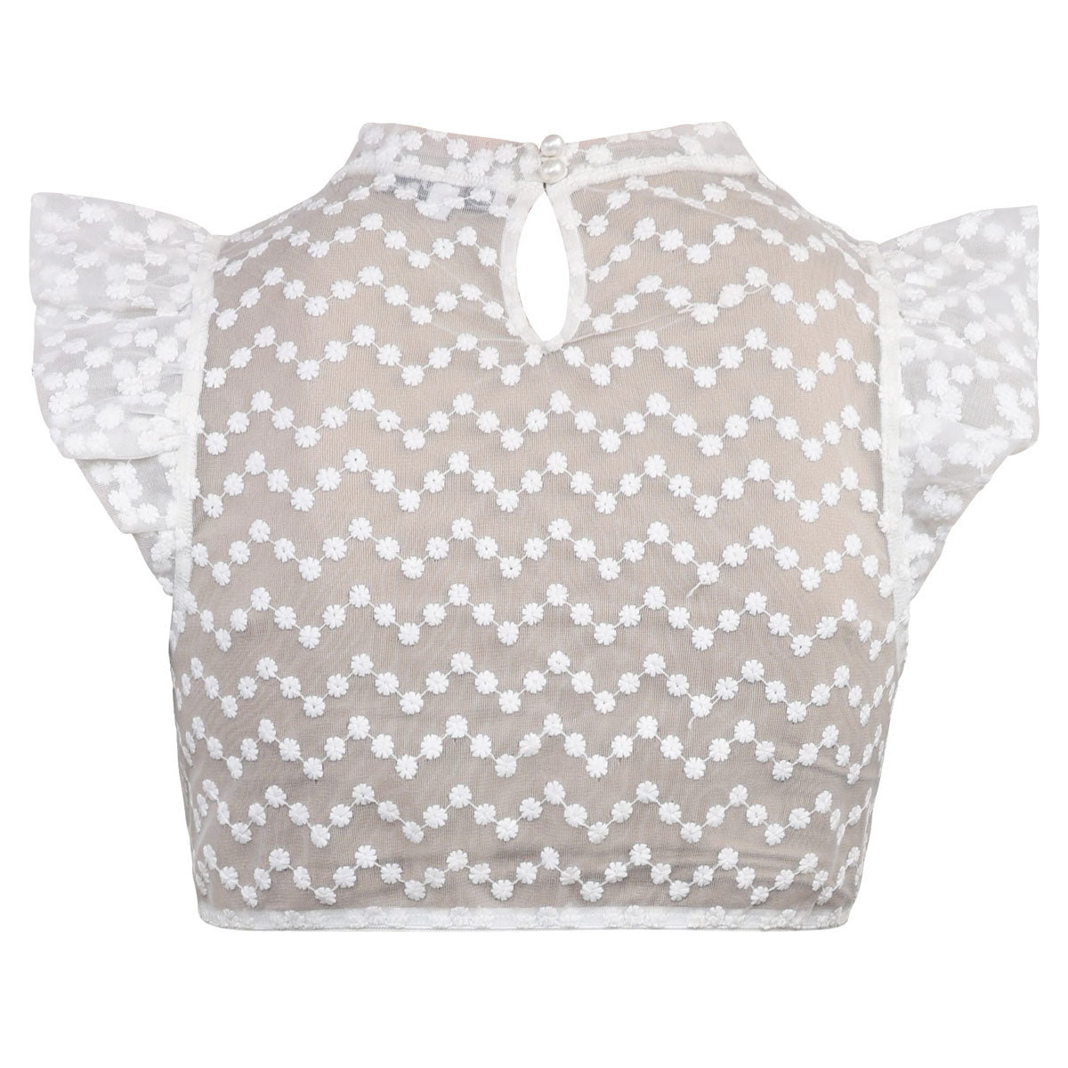 MarJo Dirndlbluse Aubach Off White Flügelarm