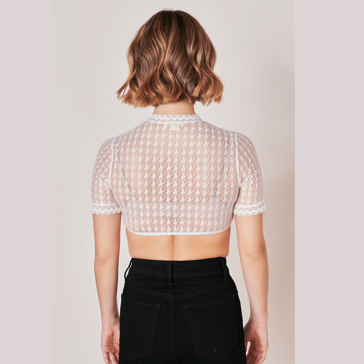 Krüger Dirndlbluse Bernada Ecru Loch-Ausschnitt - Datschi Trachten