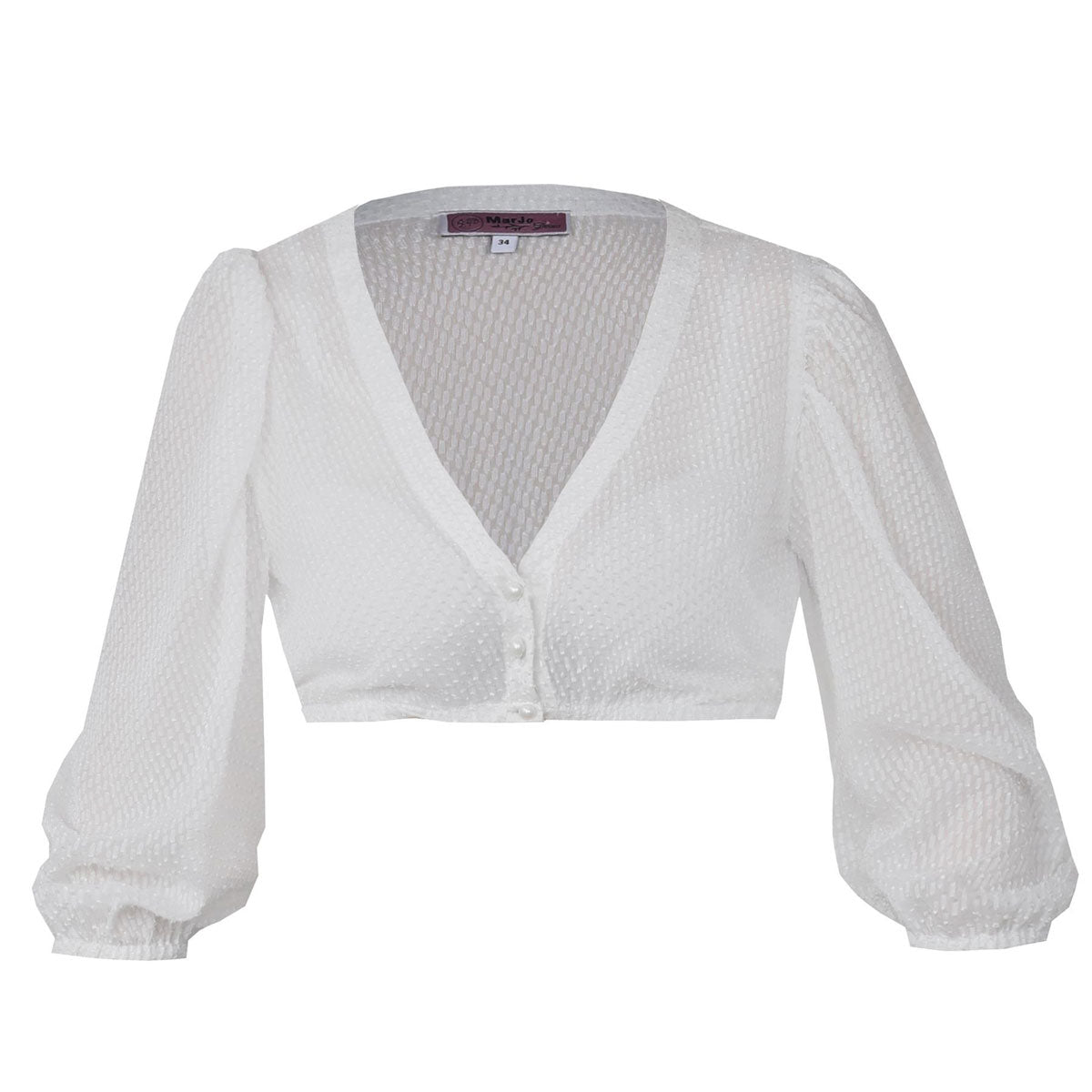 MarJo Dirndlbluse Erlabrunn Off White Dreiviertelarm Puffärmel - Datschi Trachten