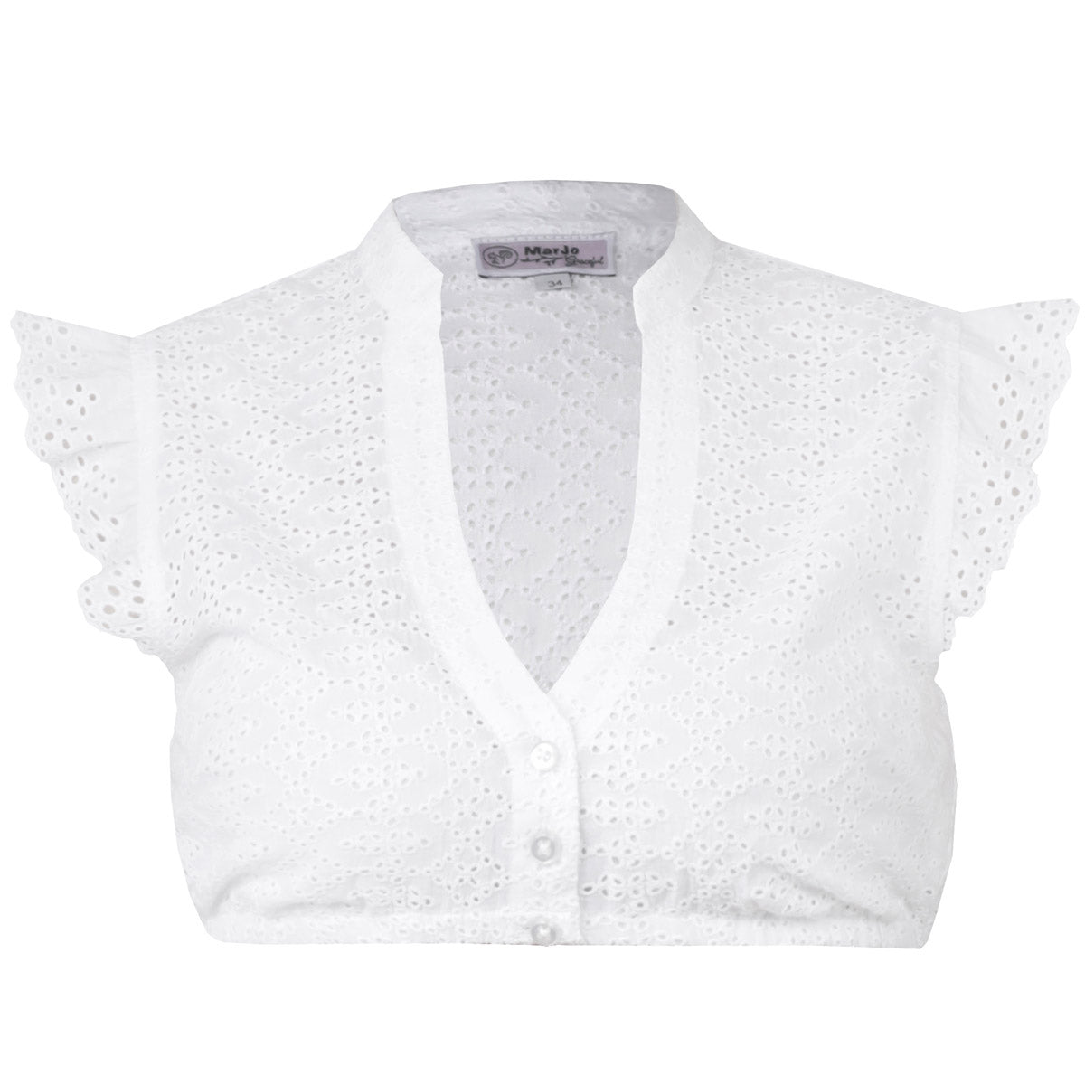 MarJo Bluse Kemmern Flügelärmel Weiß - Datschi Trachten