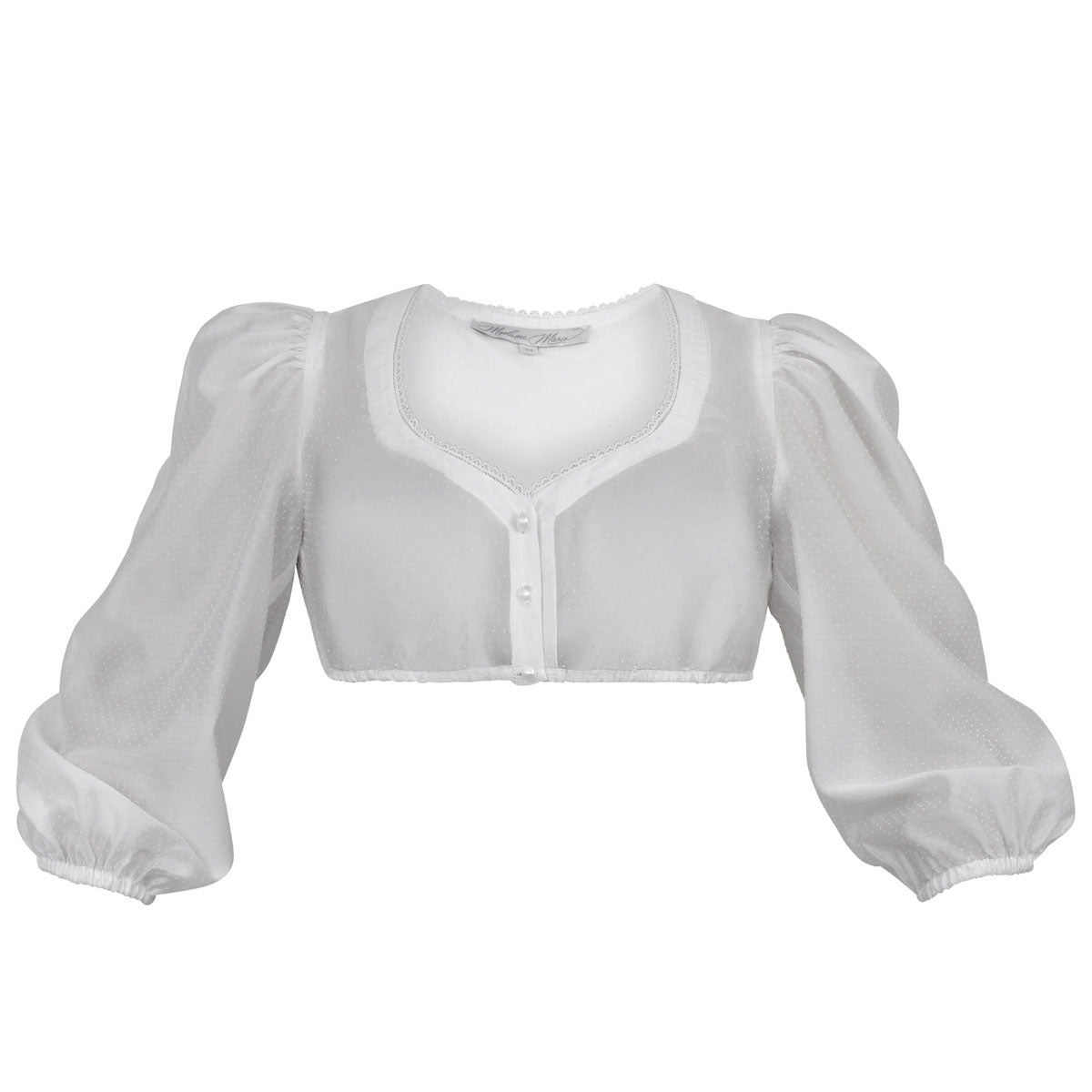 Madame Marie Dirndlbluse Orimee Off White Dreiviertelarm Puffärmel - Datschi Trachten