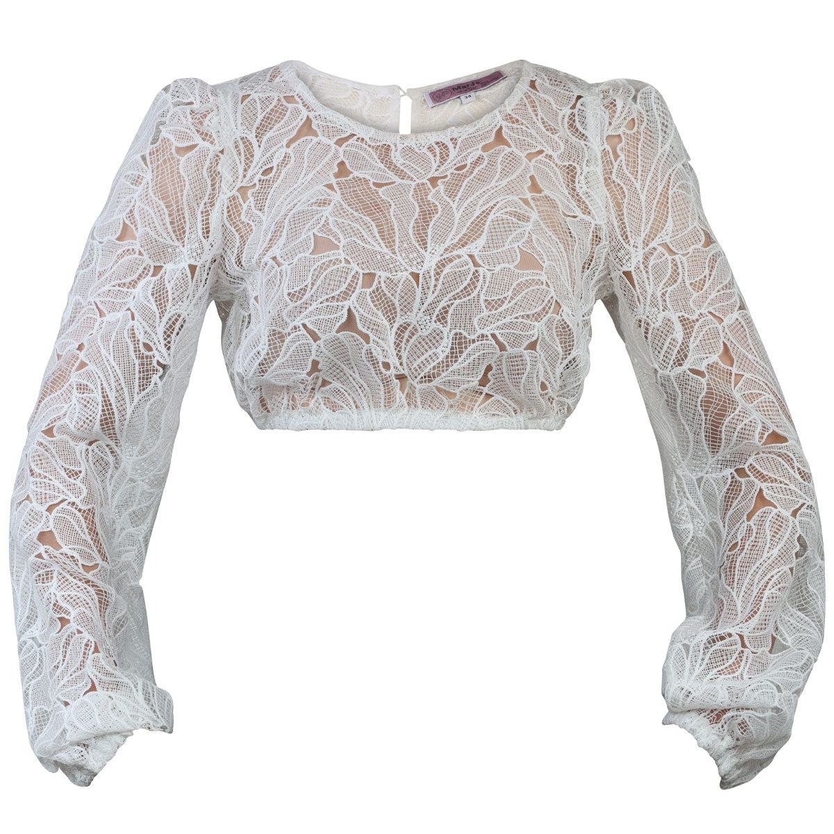MarJo Dirndlbluse Waldegg Off White Langarm Puffarm