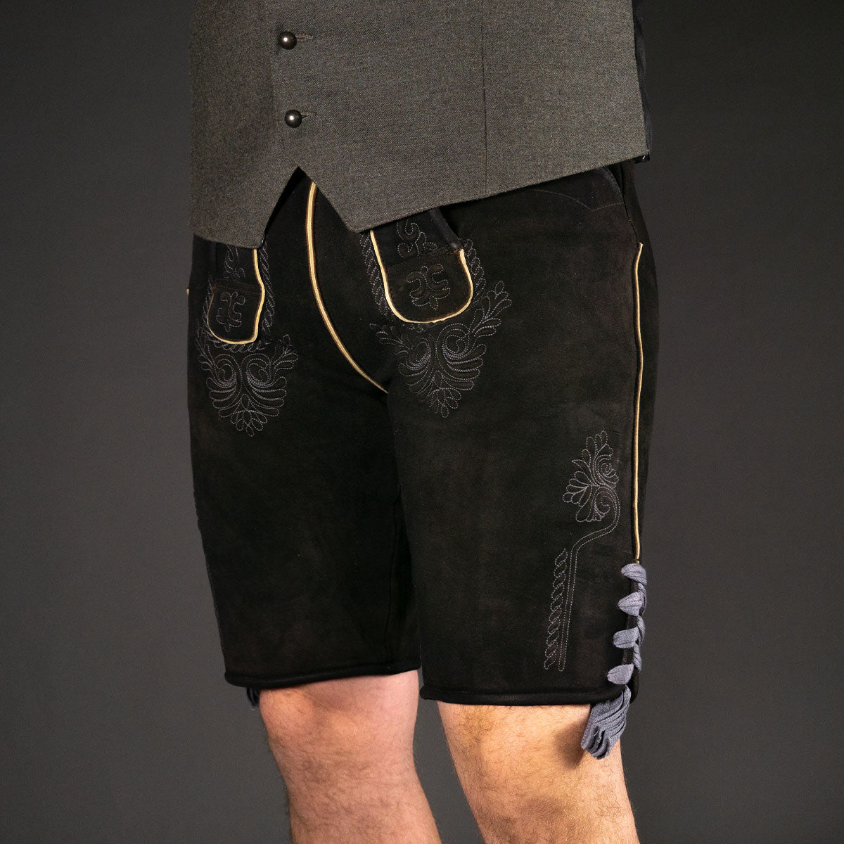 Datschi Trachten Lederhose Eugen Braun Anthrazit - Datschi Trachten