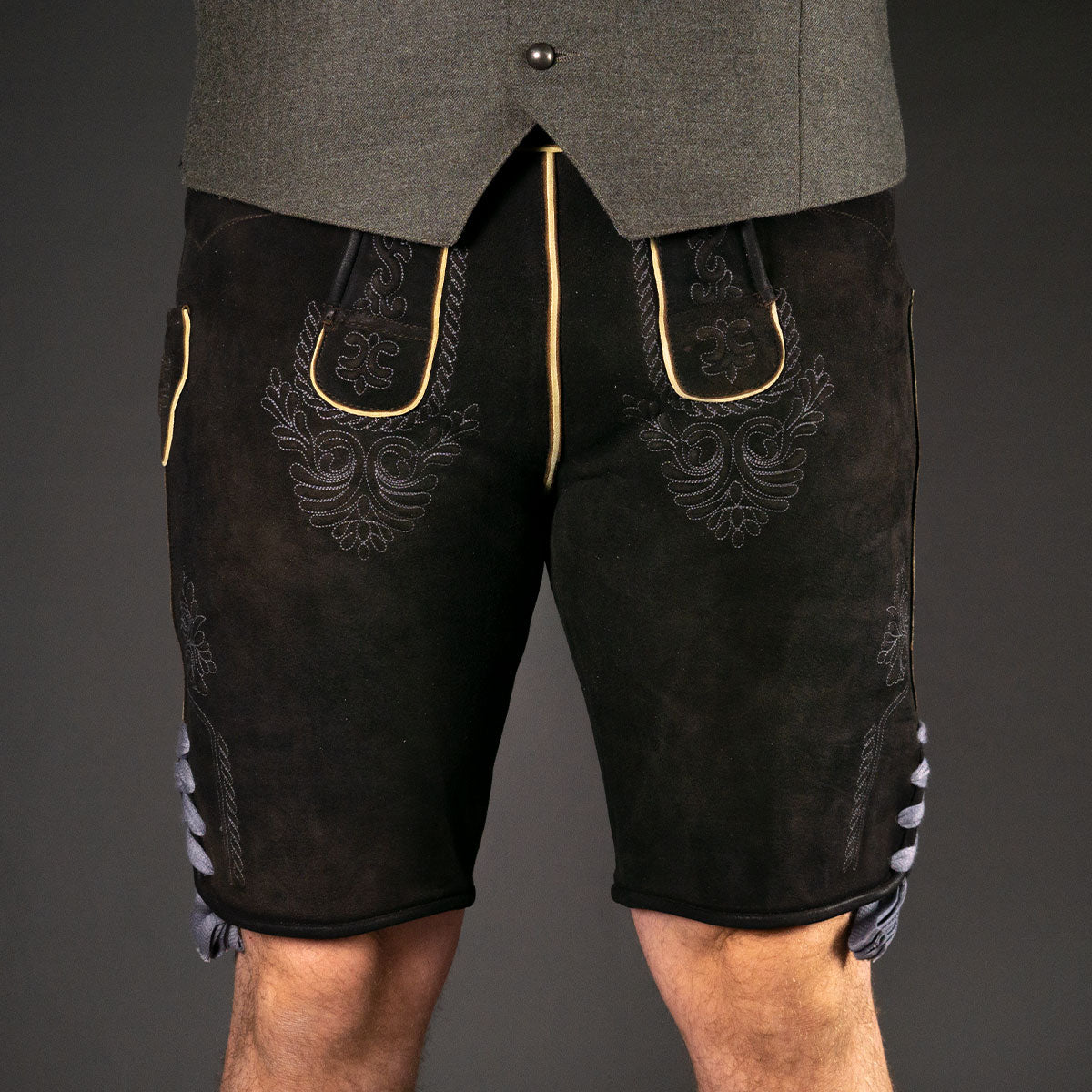 Datschi Trachten Lederhose Eugen Braun Anthrazit - Datschi Trachten