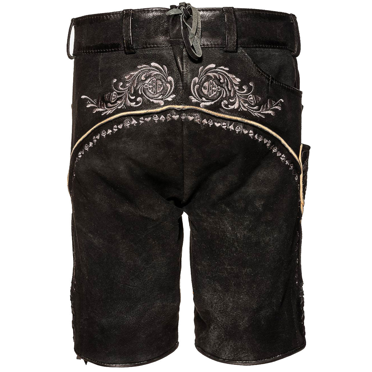 Himmel Arsch und Zwirn Lederhose Boandlkaspar Speckig Kohle Grau - Datschi Trachten