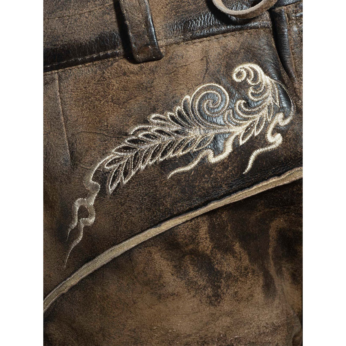 Himmel Arsch und Zwirn Lederhose St. Florian Speckig Tabak Champagne - Datschi Trachten