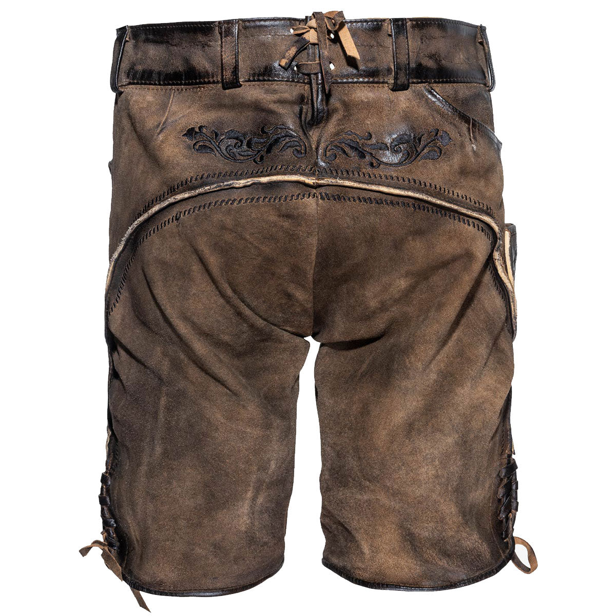 Himmel Arsch und Zwirn Lederhose St. Virtus Rustik Panther Schwarz - Datschi Trachten