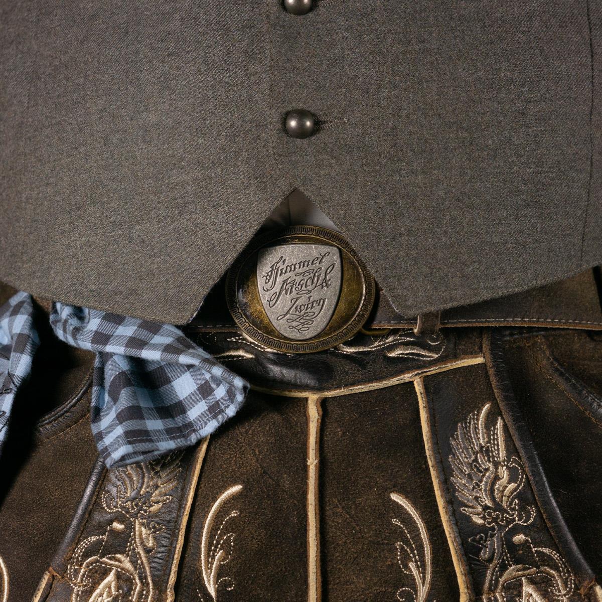 Himmel Arsch und Zwirn Lederhose Sonntagshose Rustik Tabak Champagne - Datschi Trachten