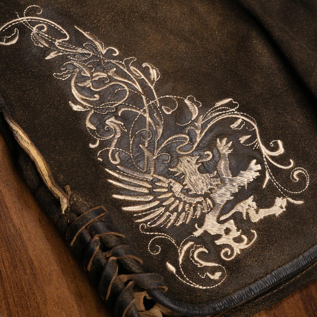 Himmel Arsch und Zwirn Lederhose Sonntagshose Rustik Tabak Champagne - Datschi Trachten