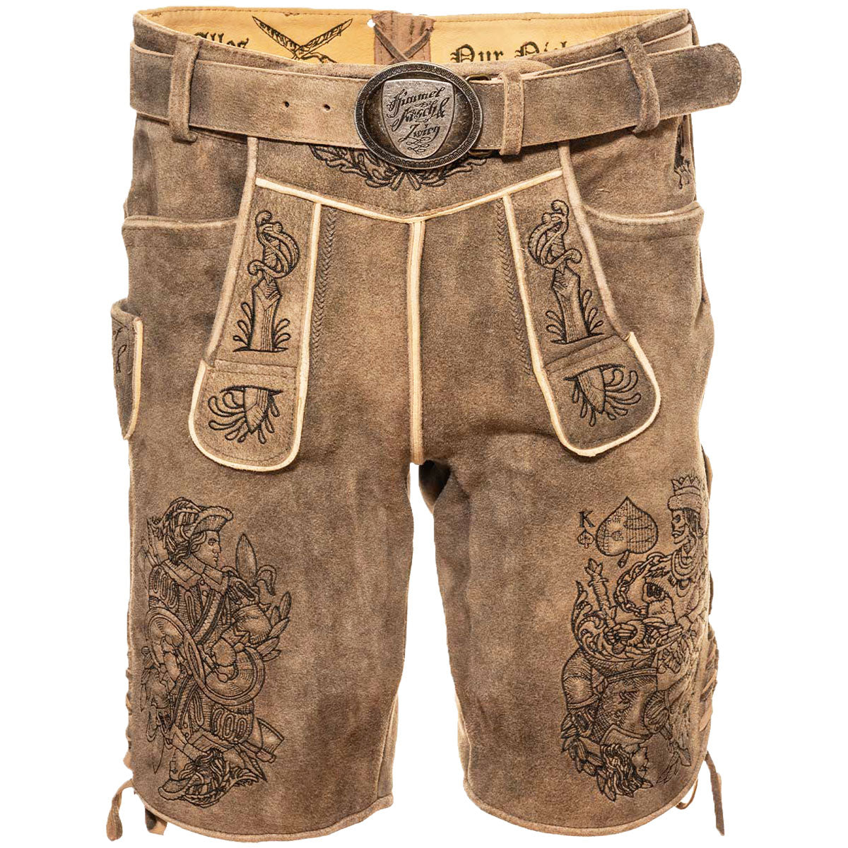 Himmel Arsch und Zwirn Lederhose Königsmörder Beige Hell - Datschi Trachten