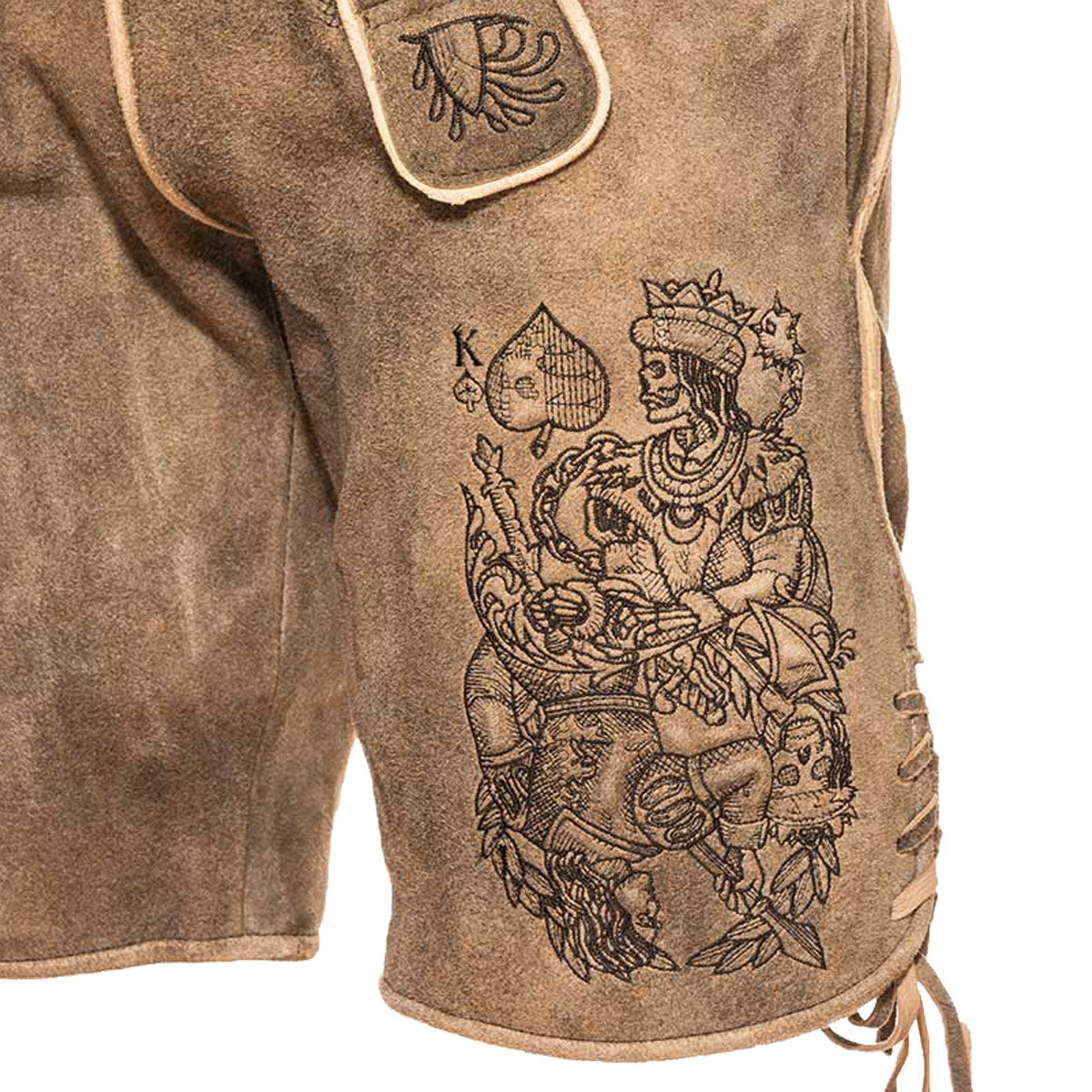 Himmel Arsch und Zwirn Lederhose Königsmörder Beige Hell - Datschi Trachten