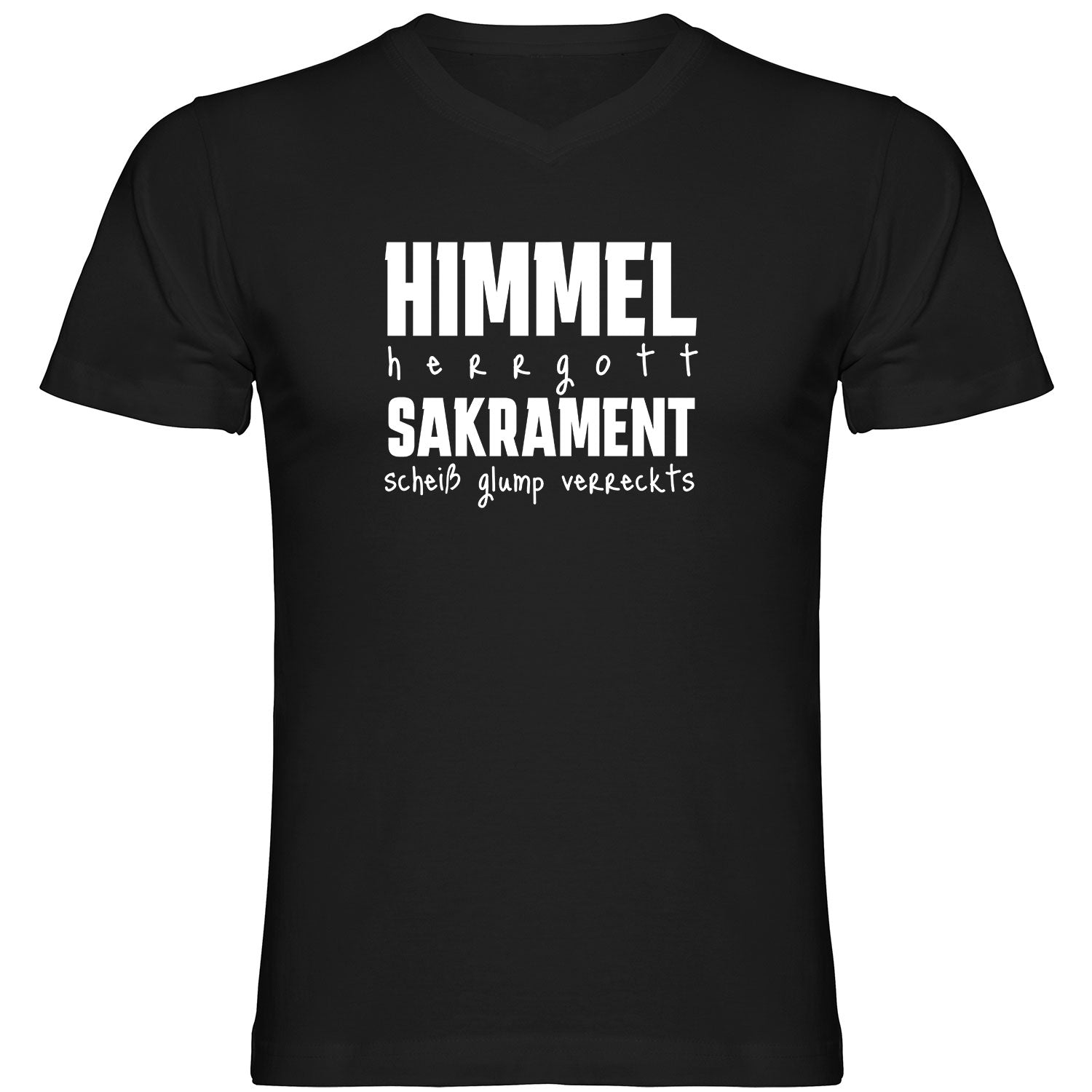 Himmel Herrgott Sakrament Herren Tshirt V-Ausschnitt - Datschi Trachten