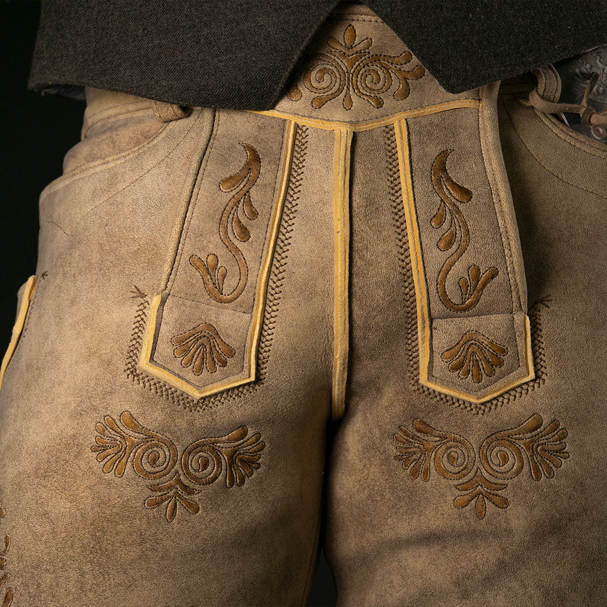 Beckert Hirsch Lederhose Metternich Manufaktur Esche Braun - Datschi Trachten