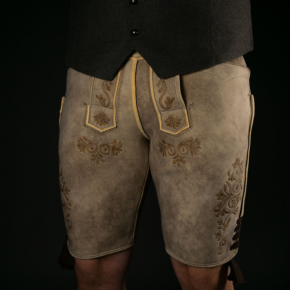 Beckert Hirsch Lederhose Metternich Manufaktur Esche Braun - Datschi Trachten