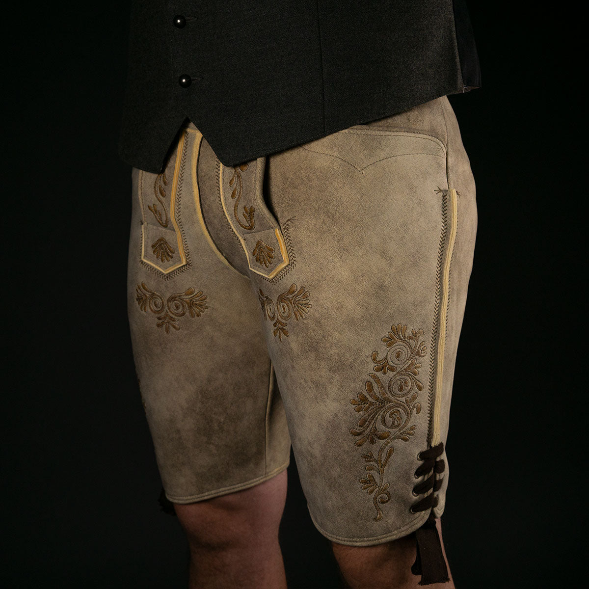 Beckert Hirsch Lederhose Metternich Manufaktur Esche Braun - Datschi Trachten