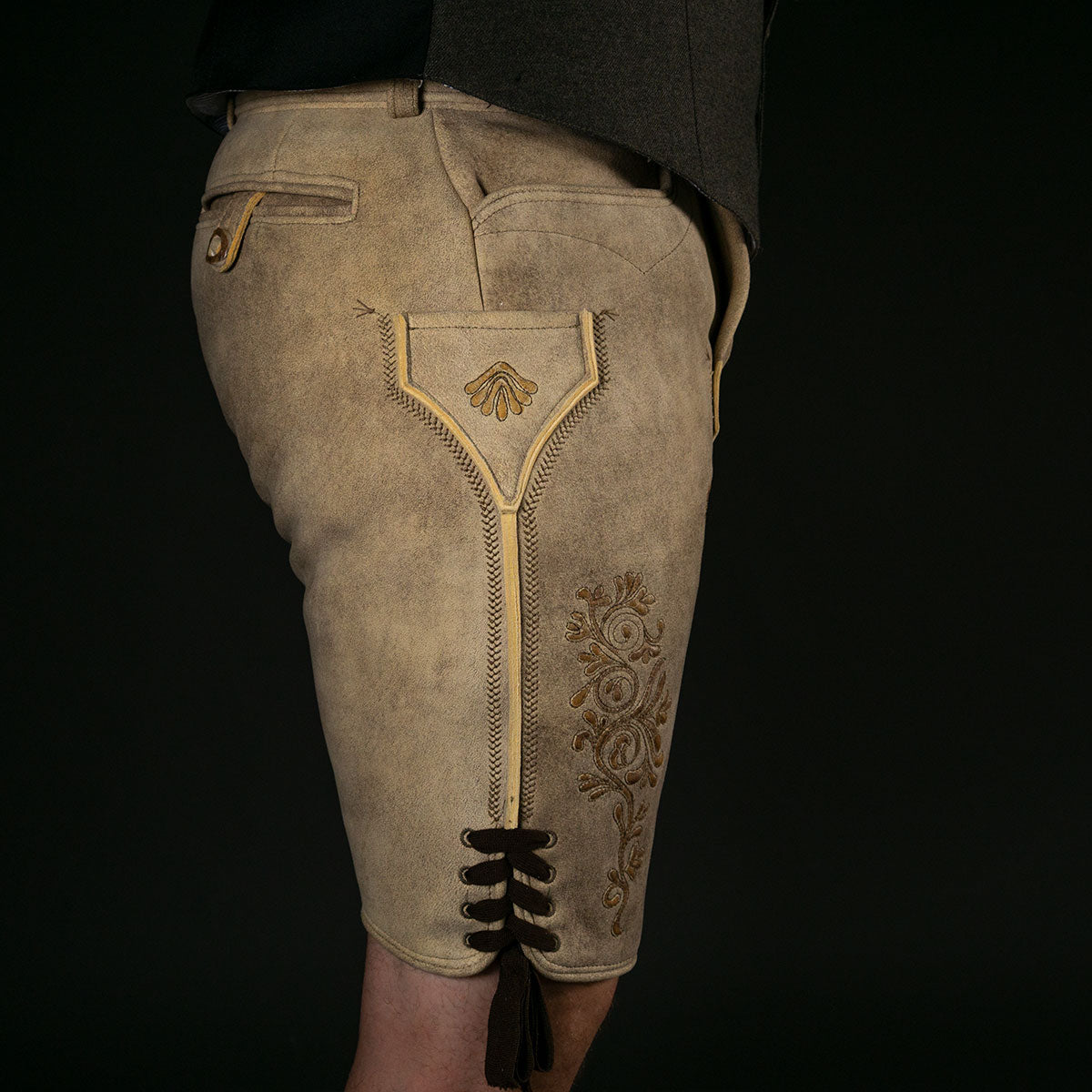 Beckert Hirsch Lederhose Metternich Manufaktur Esche Braun - Datschi Trachten