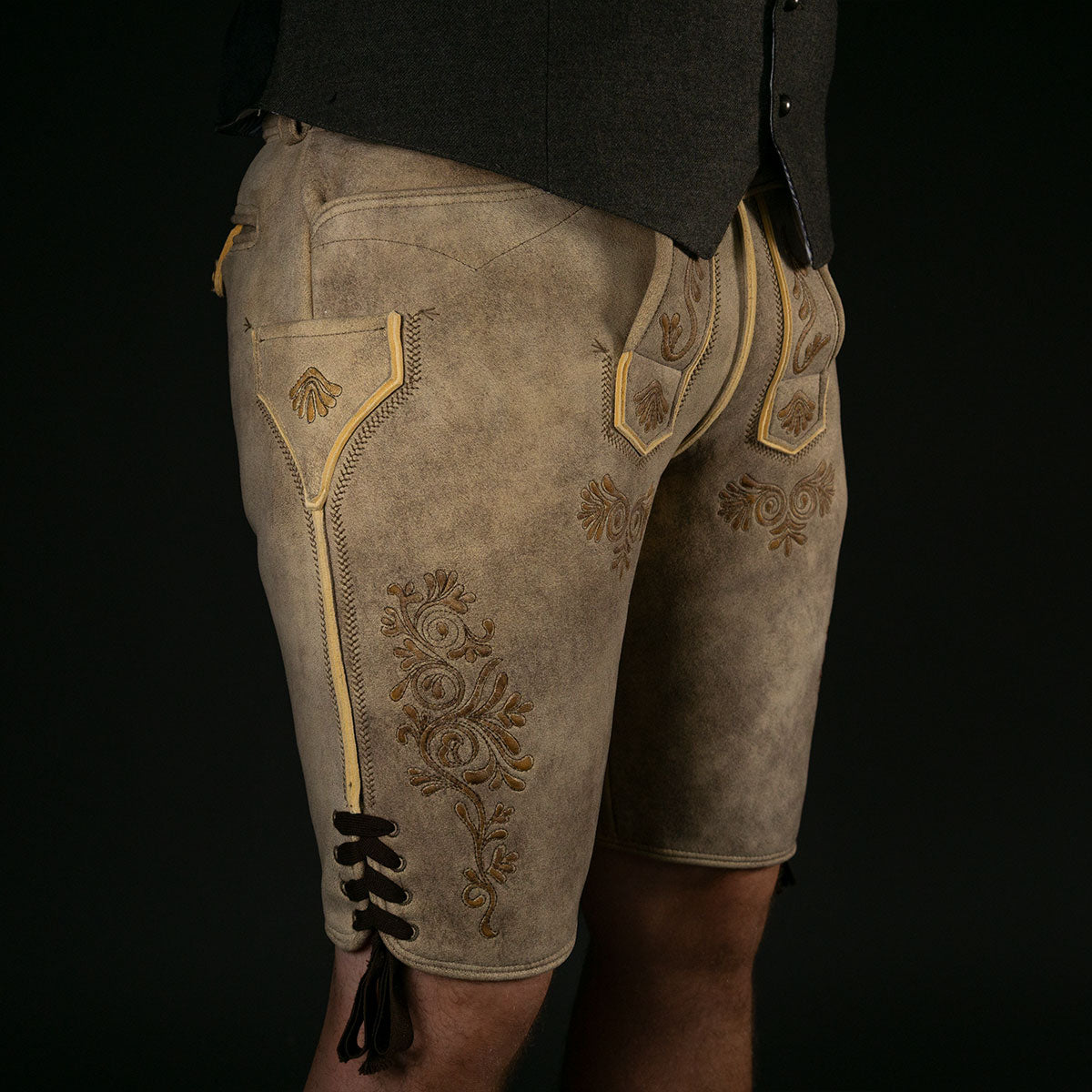 Beckert Hirsch Lederhose Metternich Manufaktur Esche Braun - Datschi Trachten