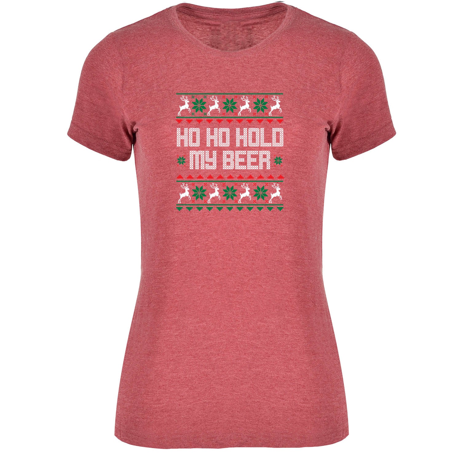 Ho Ho Hold my Beer Ugly Christmas T-shirt Damen - Datschi Trachten