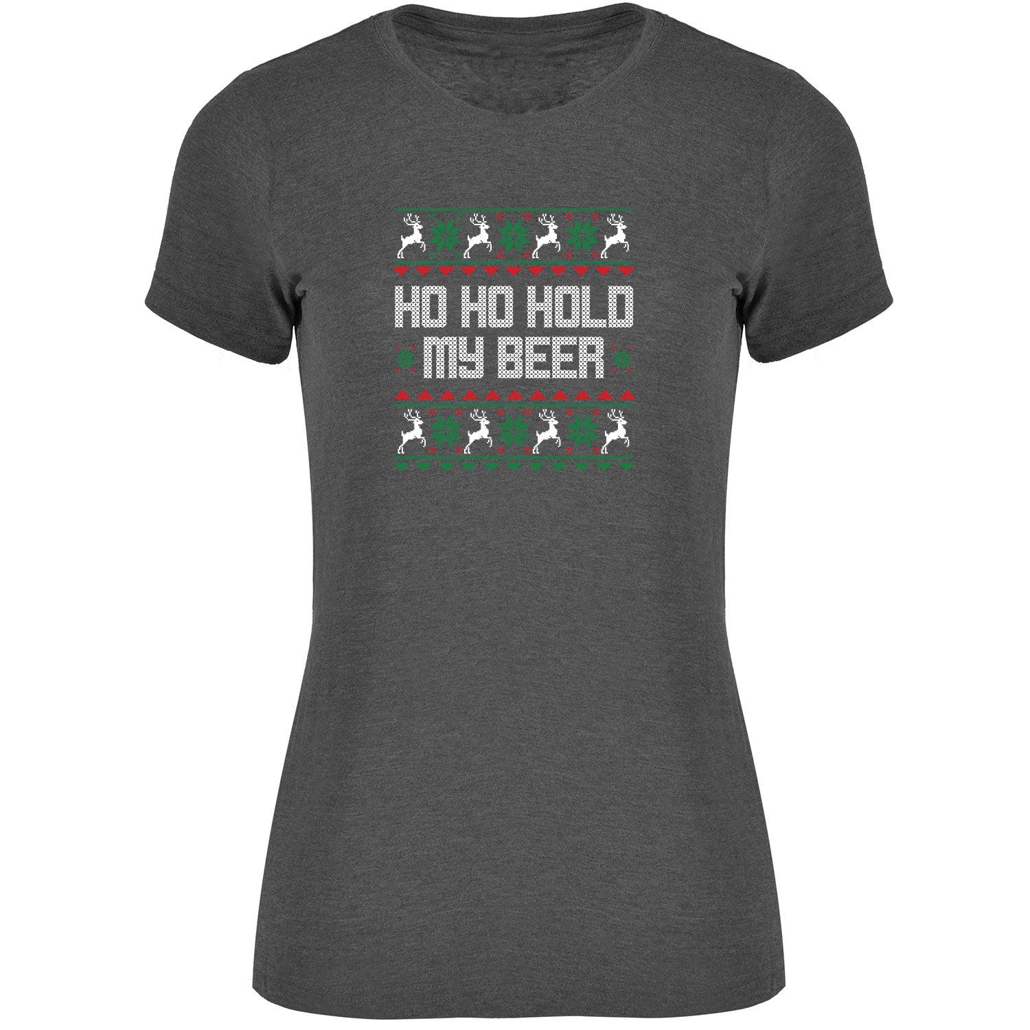 Ho Ho Hold my Beer Ugly Christmas T-shirt Damen - Datschi Trachten
