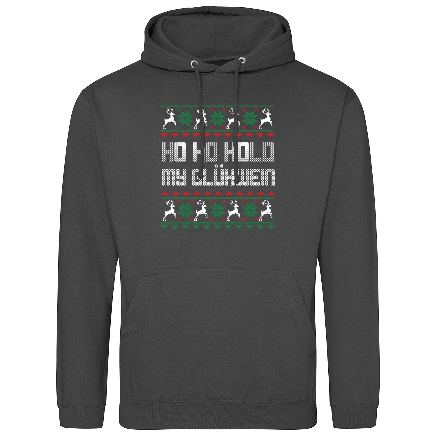 HO HO Hold my Glühwein Ugly Christmas Hoodie - Datschi Trachten