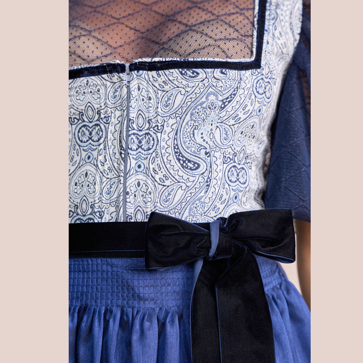 Krüger Dirndl Callista Blau mit Reißverschluss 70cm