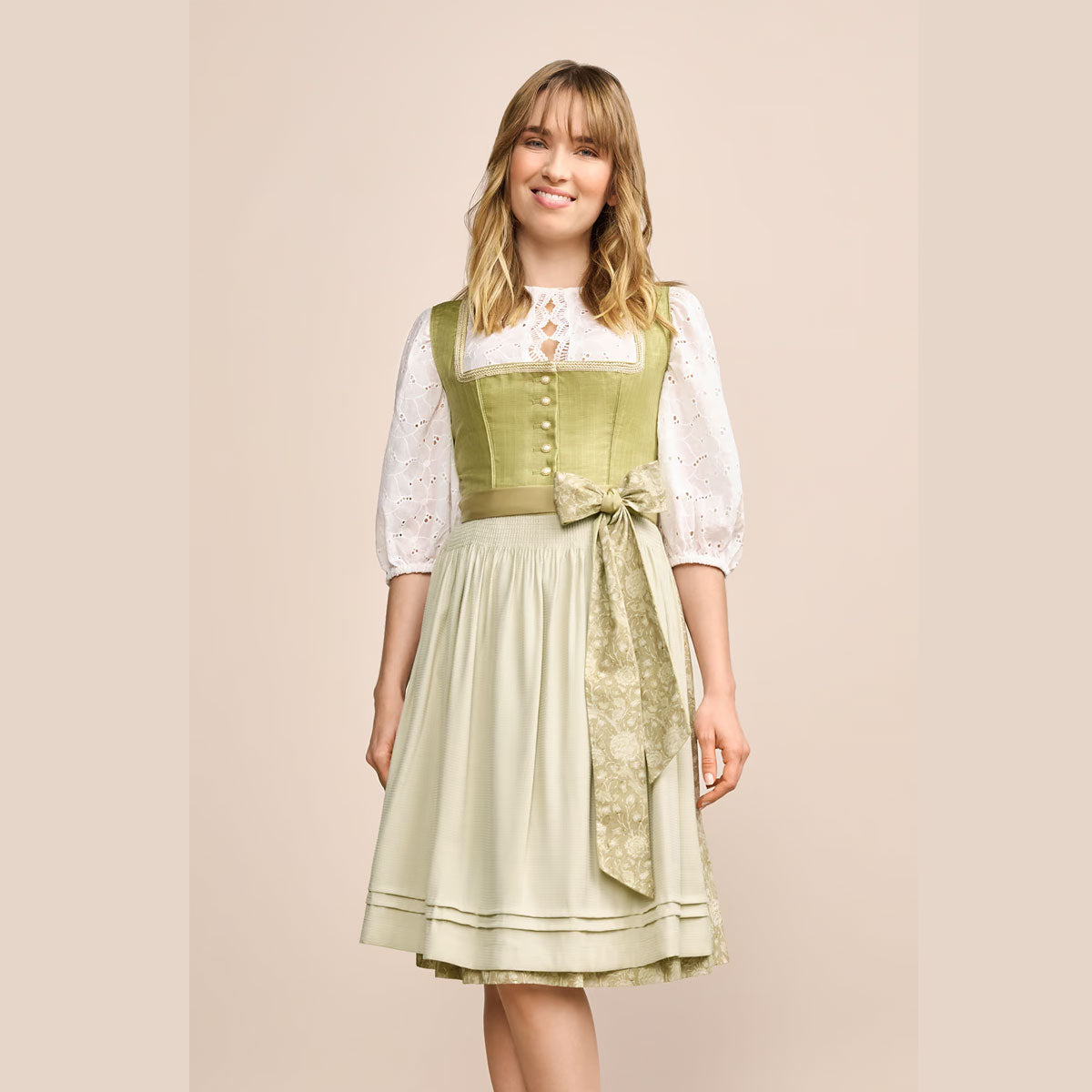 Krüger Dirndl Lemonie Grün Bogenborte 60cm - Datschi Trachten