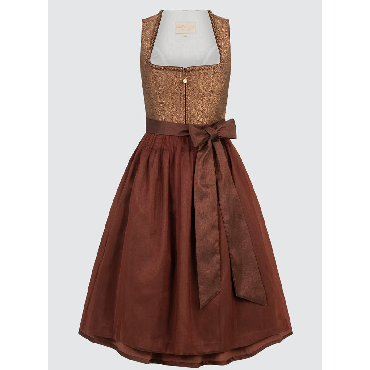 Krüger Dirndl Tamika Rost Braun Bronze Elegant 70cm - Datschi Trachten