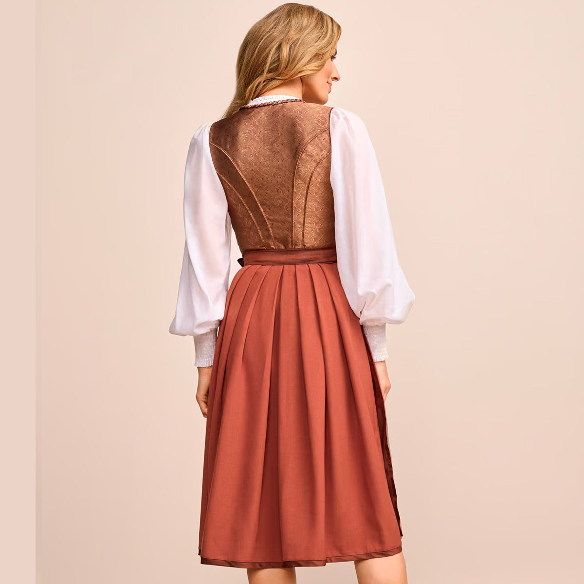 Krüger Dirndl Tamika Rost Braun Bronze Elegant 70cm - Datschi Trachten